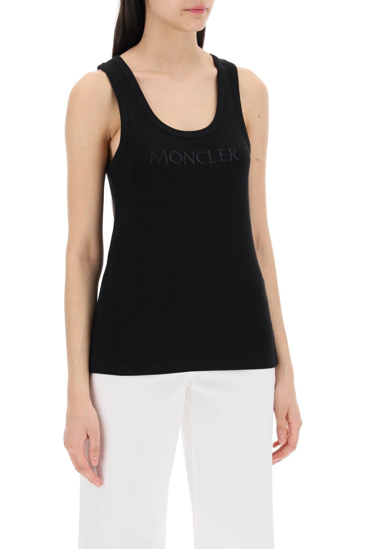 Moncler sleeveless ribbed jersey top image 1