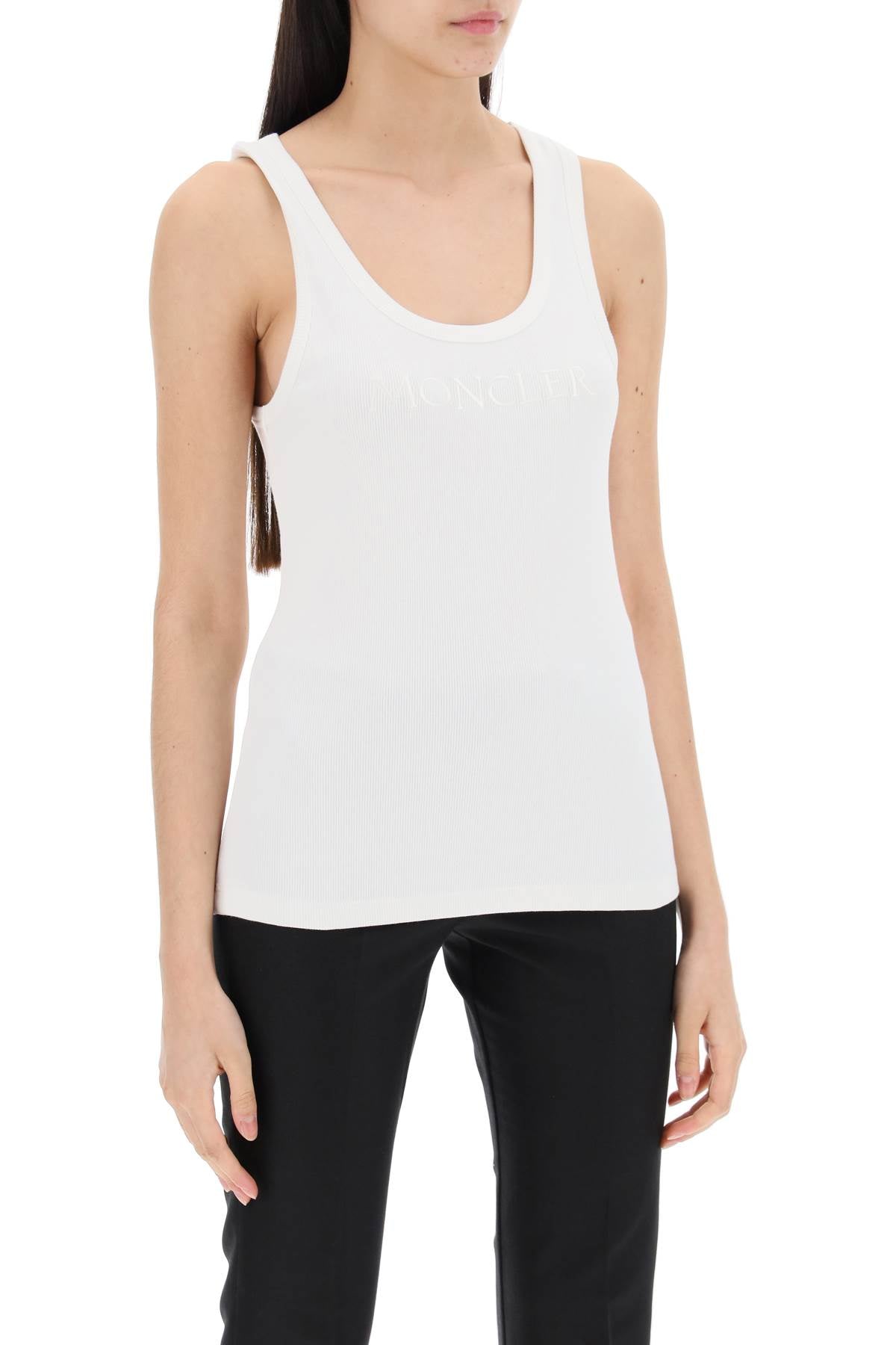 Moncler sleeveless ribbed jersey top image 1