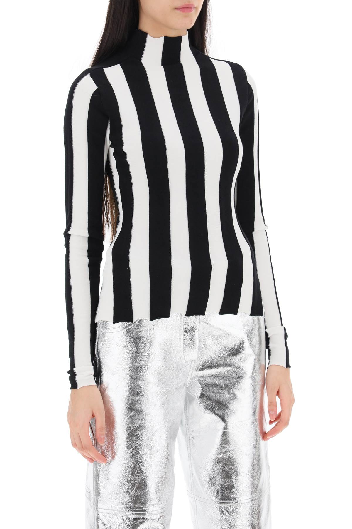 Striped Funnel Neck Sweater image 1