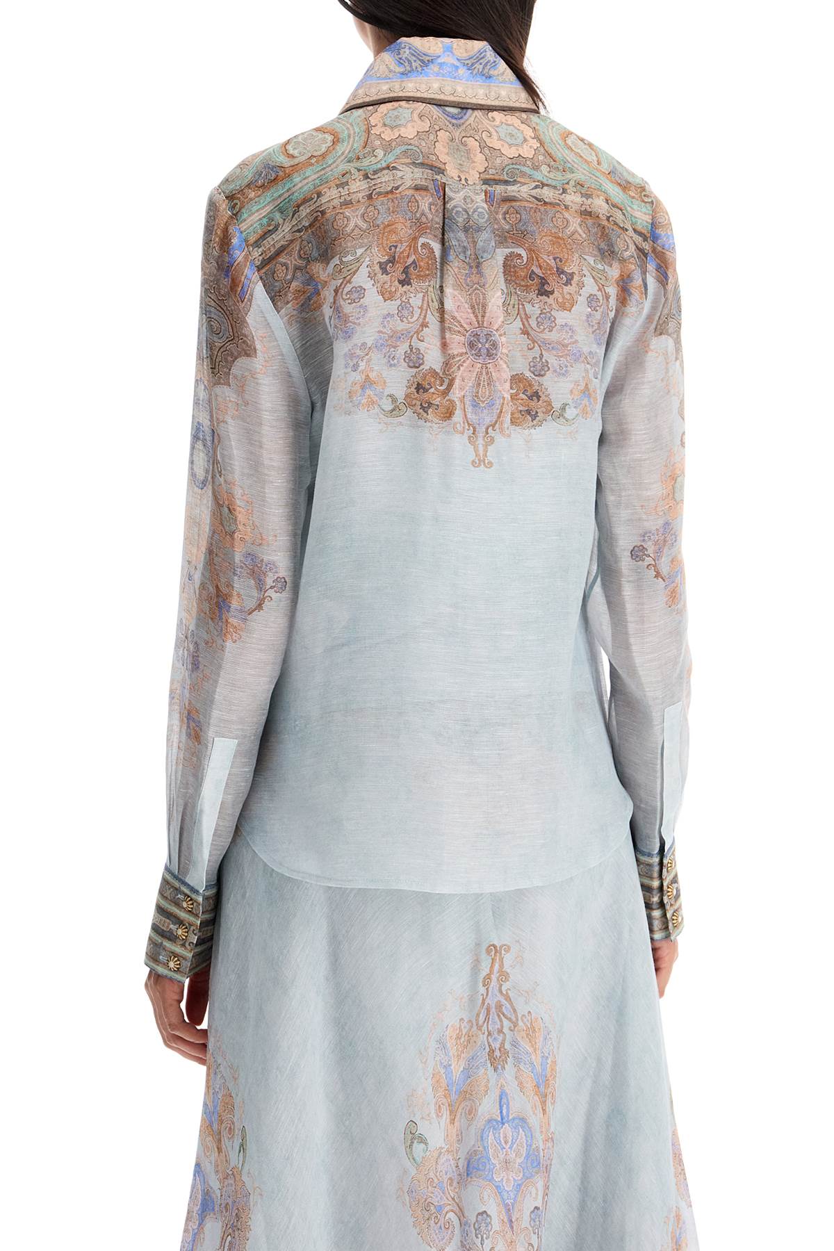 Zimmermann Eden Paisley Print Silk Organza Shirt image 2