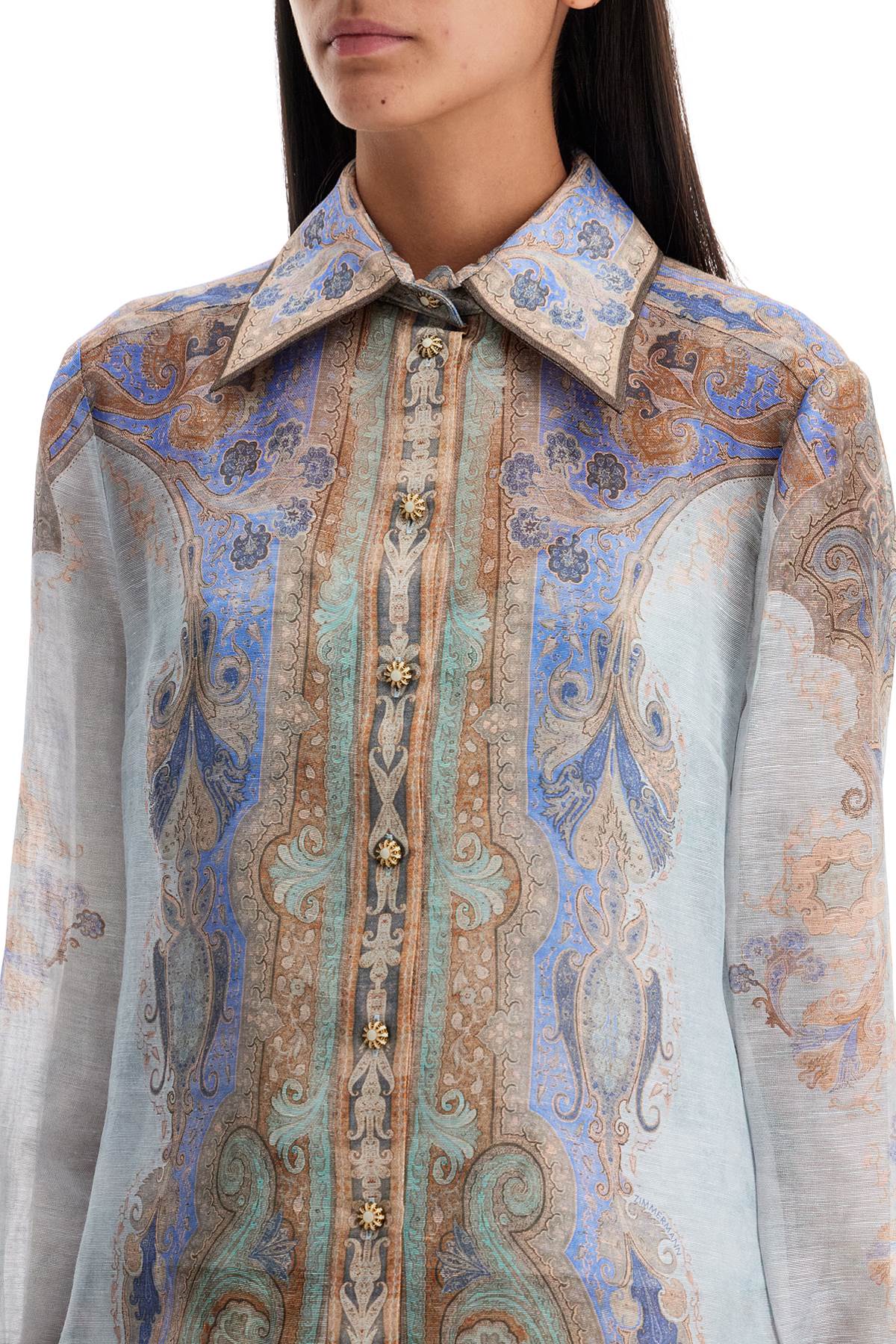 Zimmermann Eden Paisley Print Silk Organza Shirt image 3