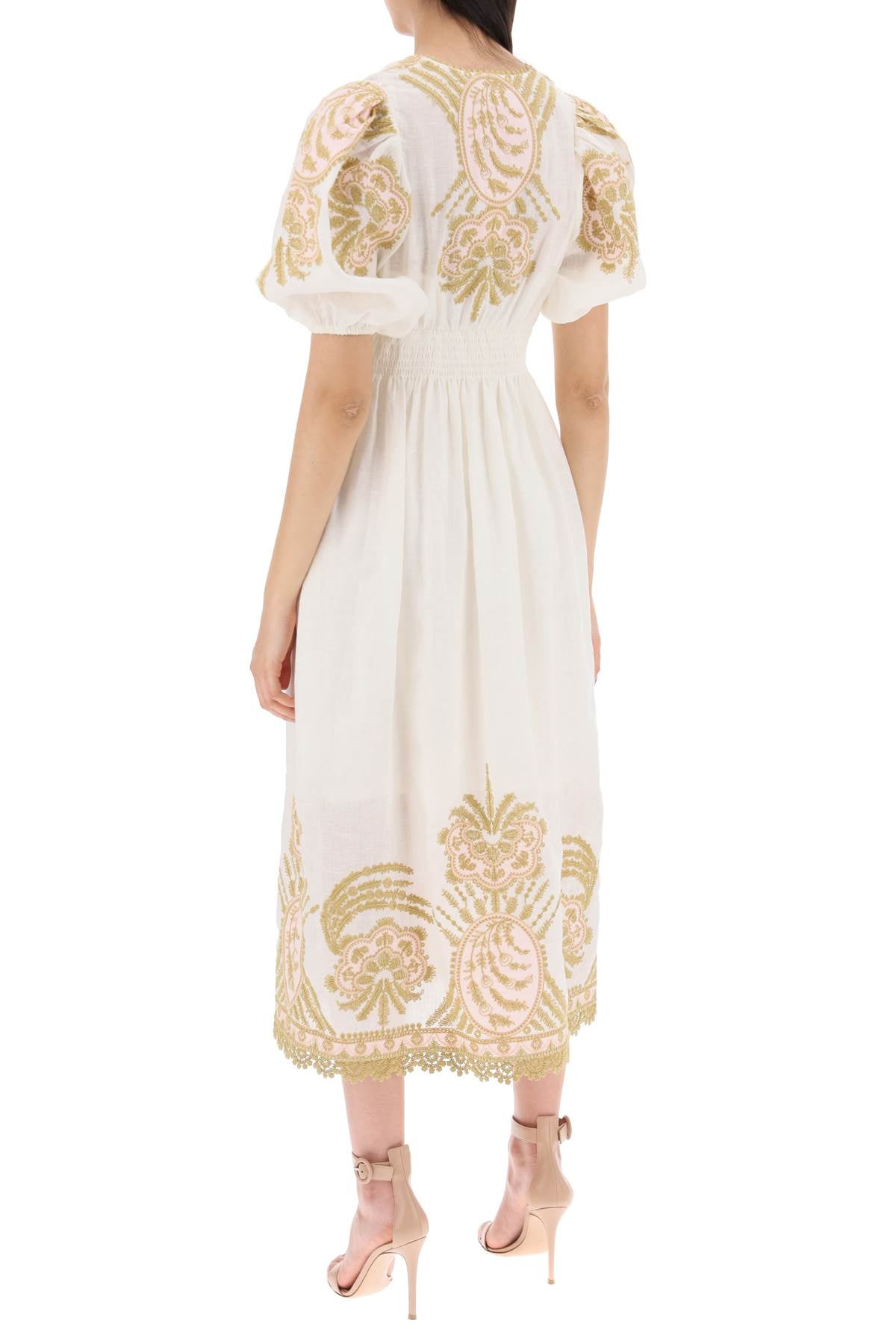 Zimmermann Waverly Embroidered Linen Midi Dress image 2