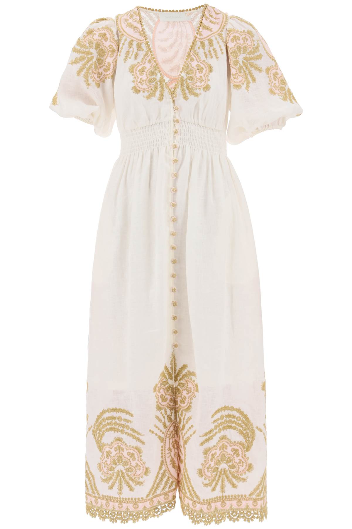 Zimmermann Waverly Embroidered Linen Midi Dress image 0