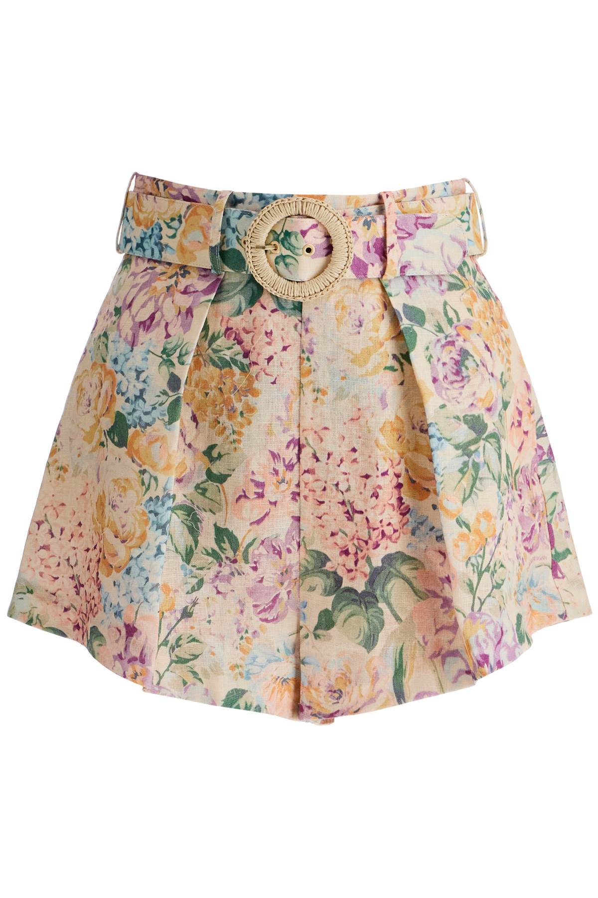 Zimmermann Halliday Linen Floral Tuck Shorts image 0