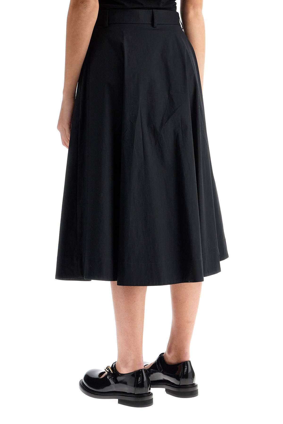 Moschino Women's Stretch Cotton Poplin Midi A-Line Skirt with Buttons image 2