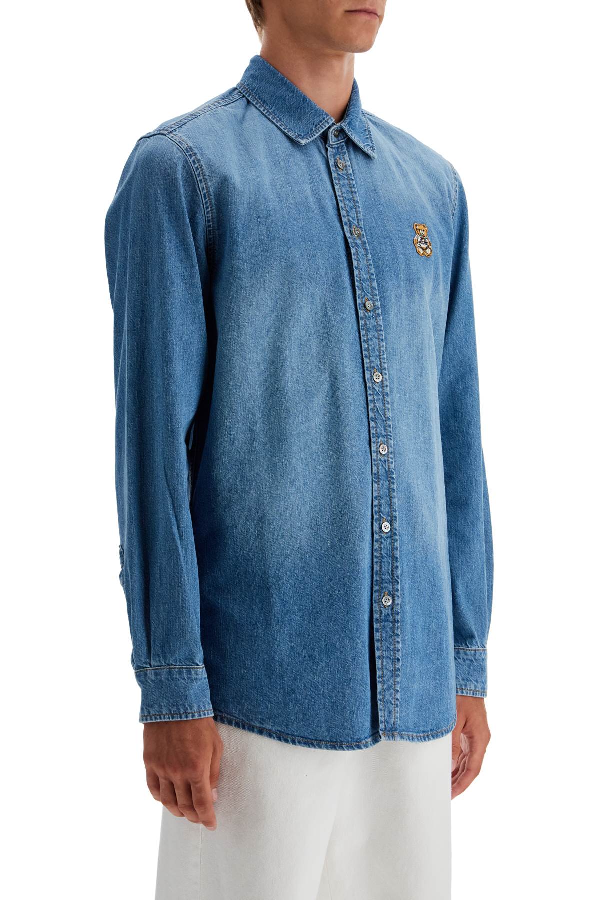 Moschino denim shirt with patch details image 1