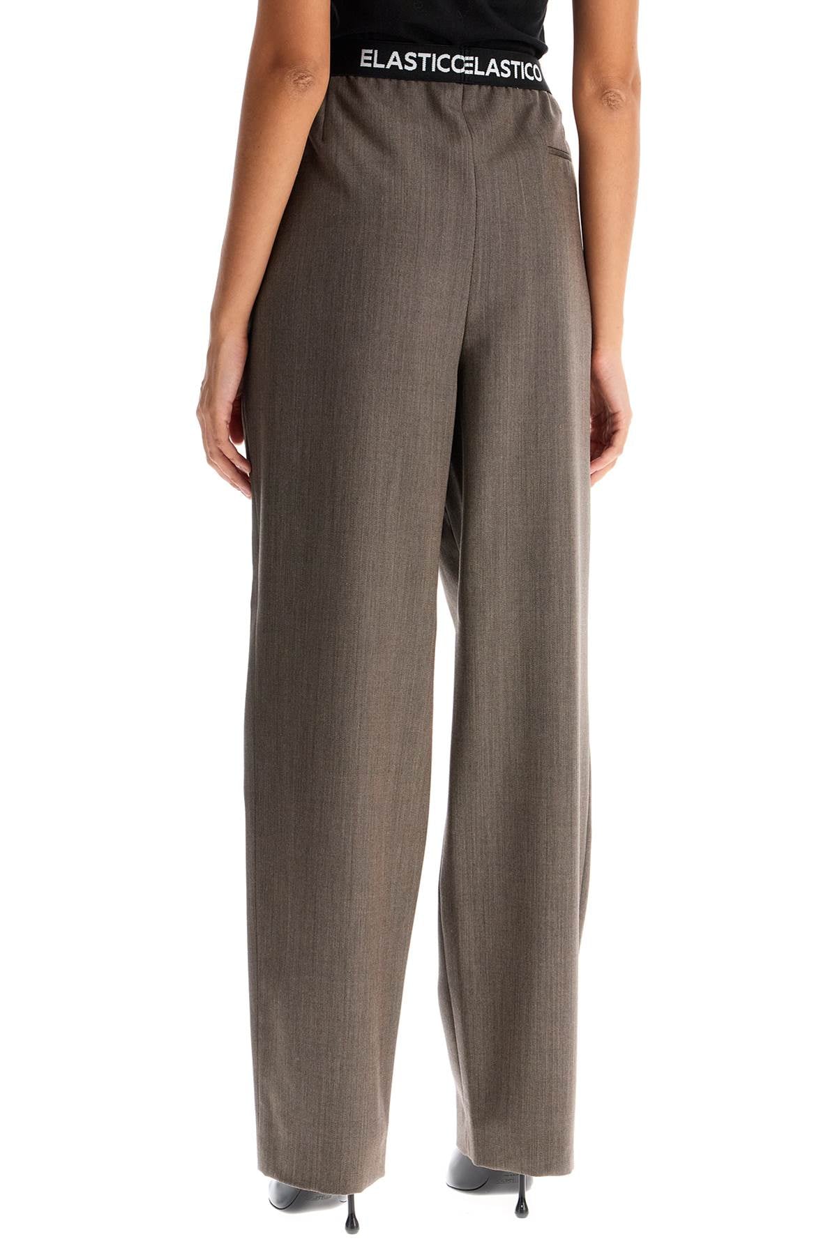 Moschino Virgin Wool Trousers with Printed Elastic Waistband image 2