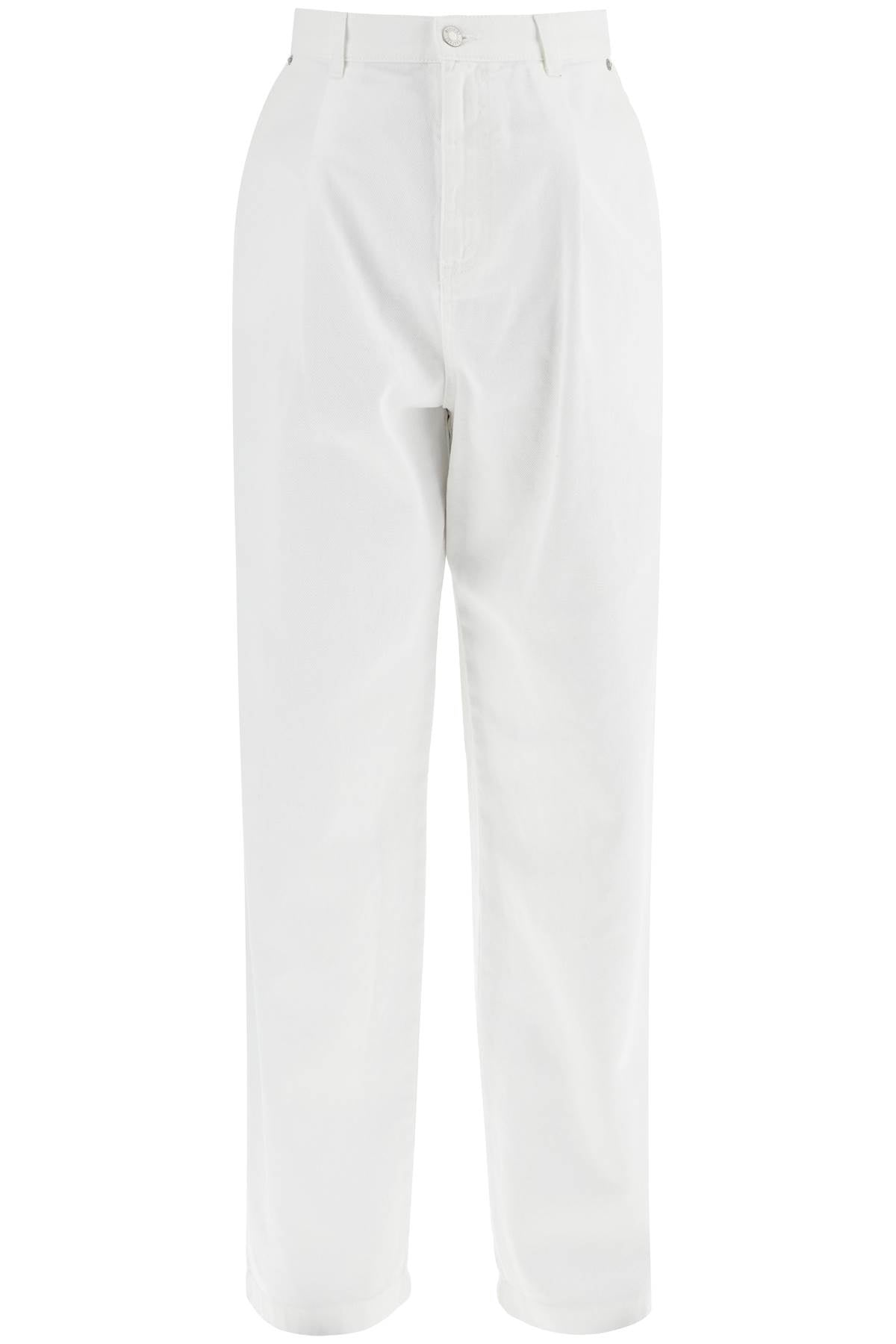 Moschino white cotton wide leg trousers image 0