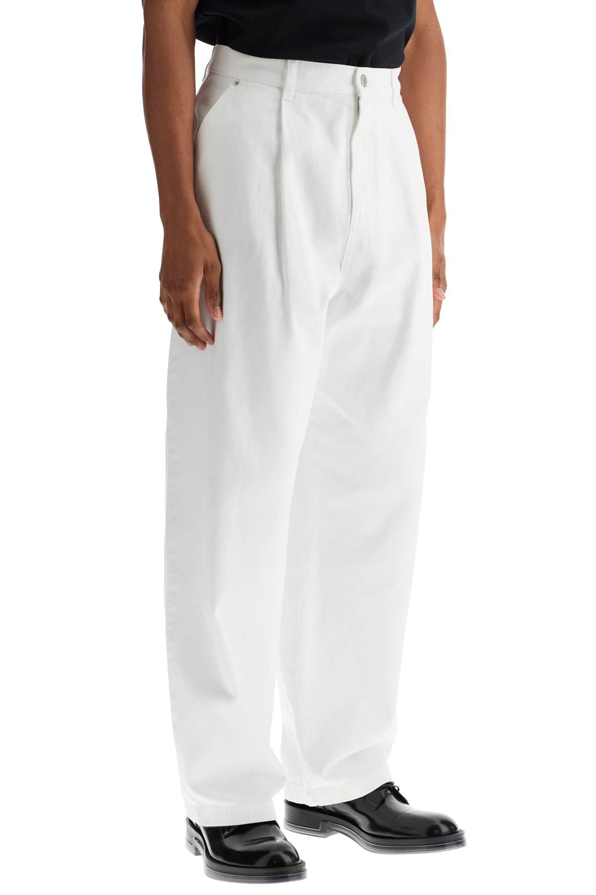 Moschino white cotton wide leg trousers image 1