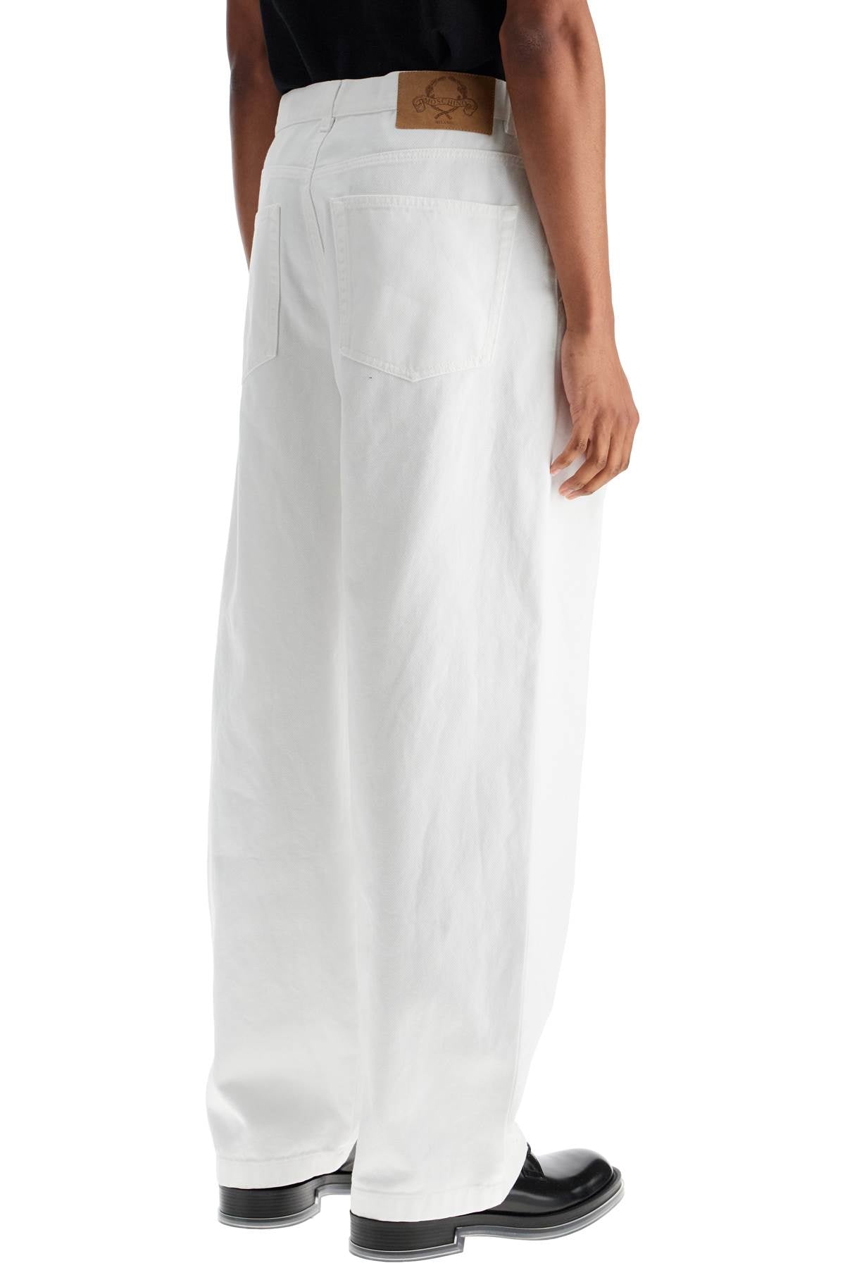 Moschino white cotton wide leg trousers image 2