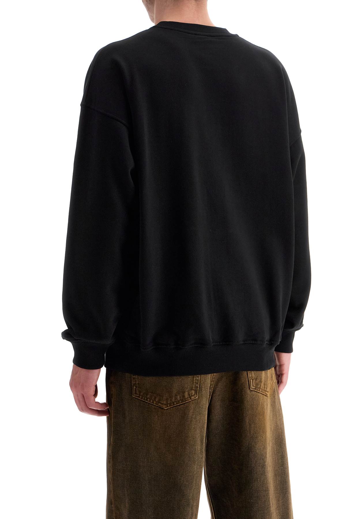 Diesel black cotton sweatshirt with embroidered s-mart-bigoval logo image 2