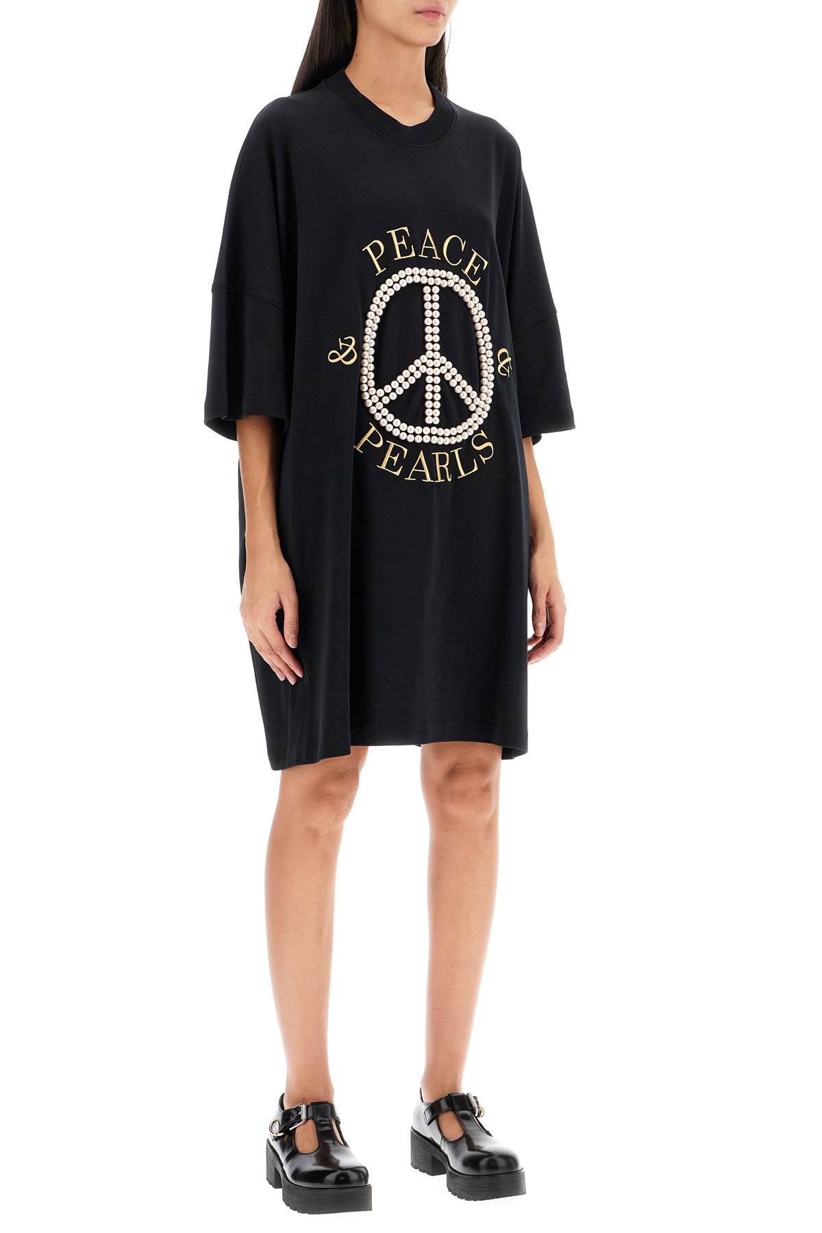 Moschino Peace & Pearls Short Sleeve T-Shirt Dress image 1