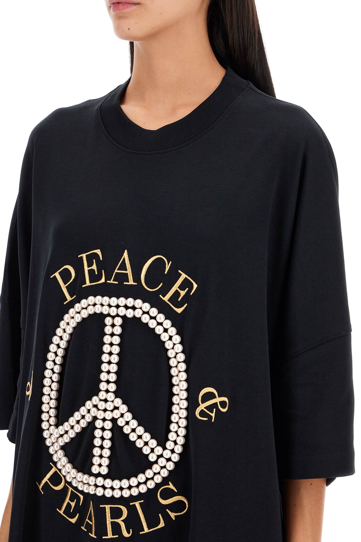 Moschino Peace & Pearls Short Sleeve T-Shirt Dress image 3