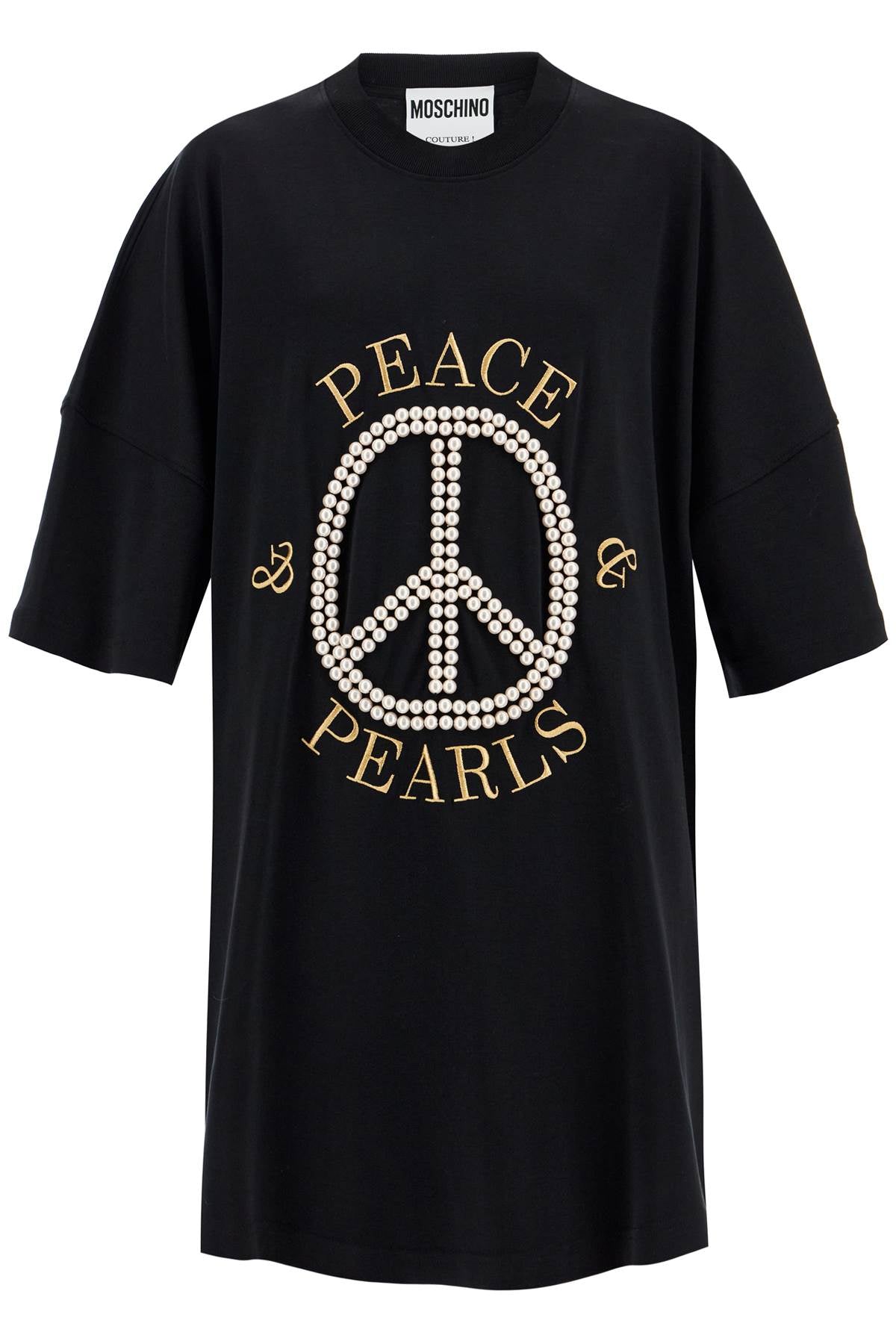 Moschino Peace & Pearls Short Sleeve T-Shirt Dress image 0