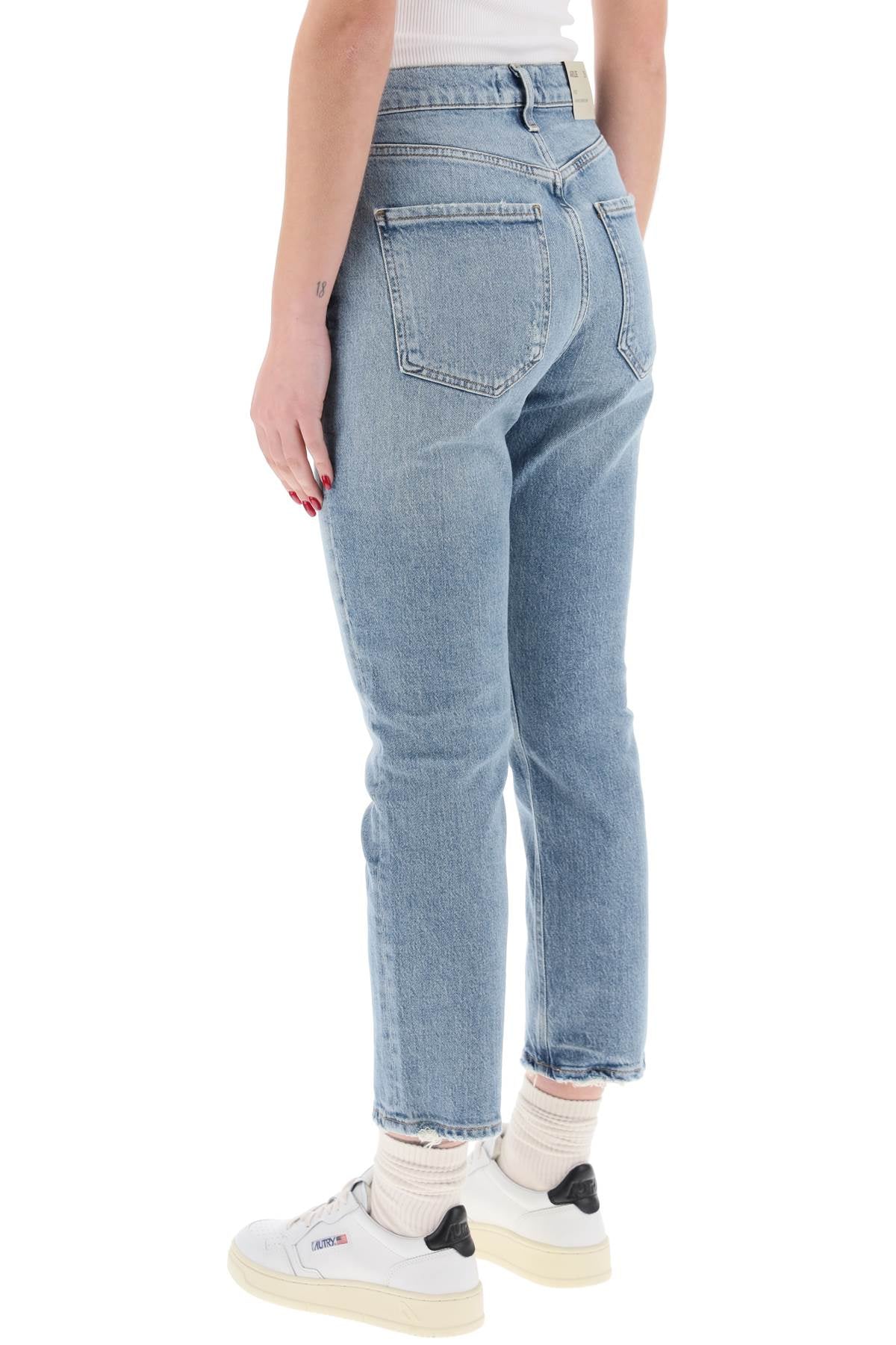 Agolde high-waisted straight cropped jeans in the image 2