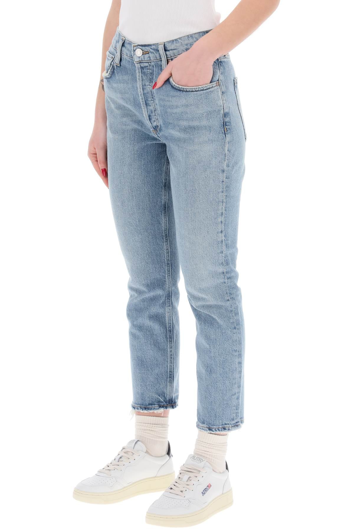 Agolde high-waisted straight cropped jeans in the image 3