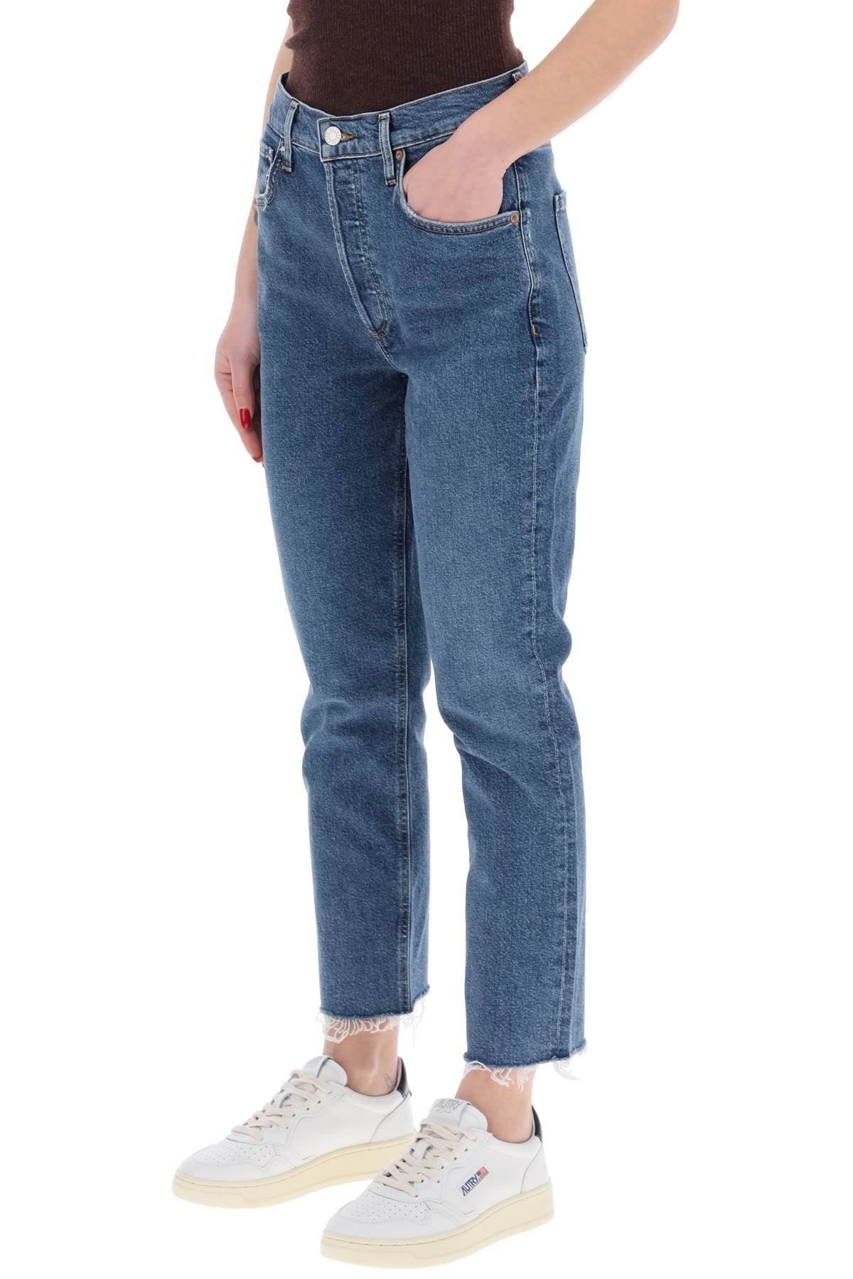 Agolde high-waisted straight cropped jeans in the image 3