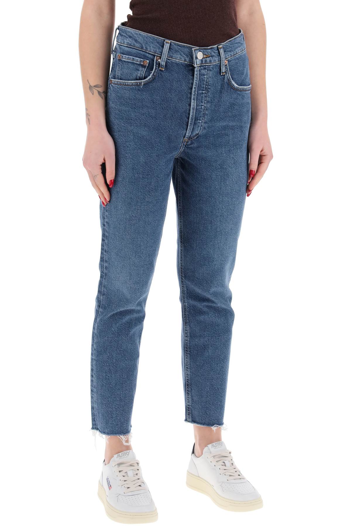 Agolde high-waisted straight cropped jeans in the image 1