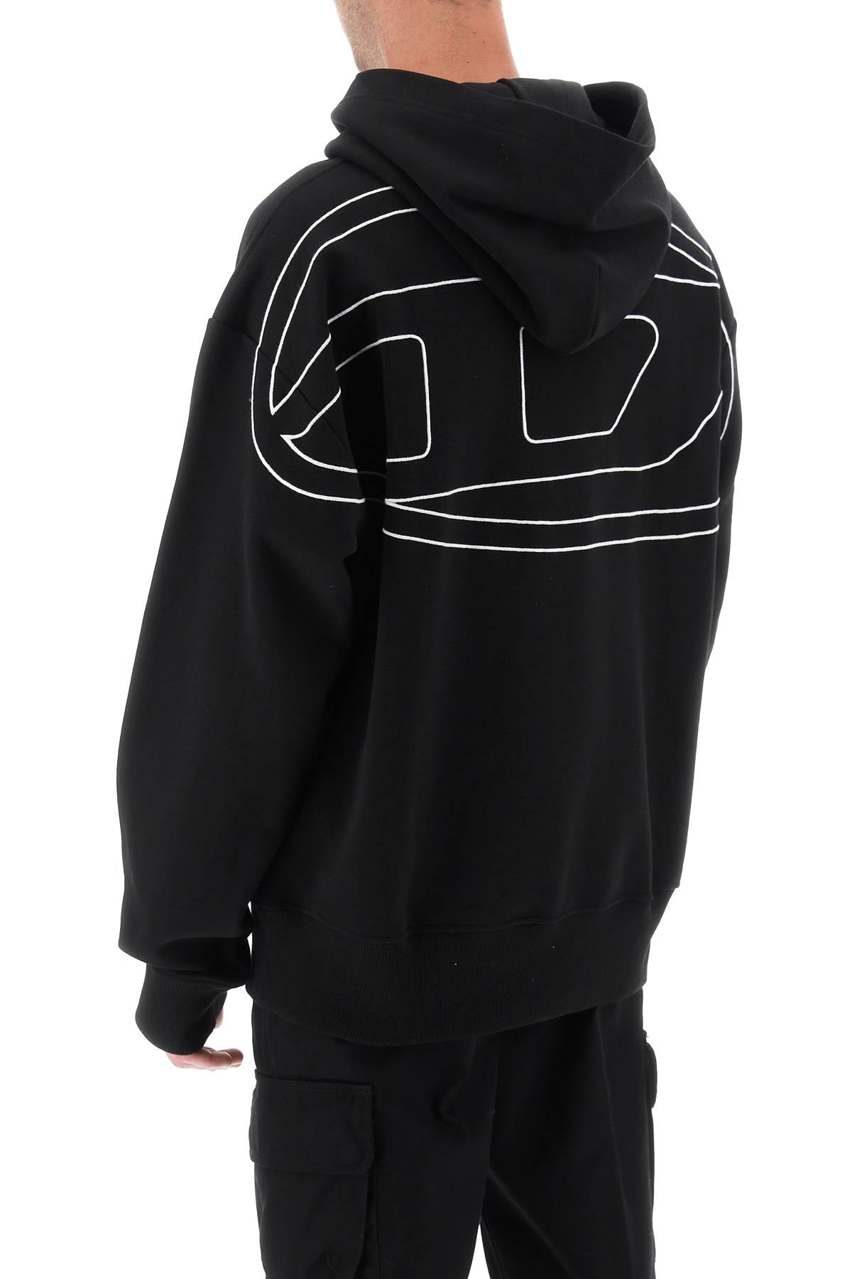 Diesel Men's Oversized Cotton Hoodie with Embroidered Logo image 2