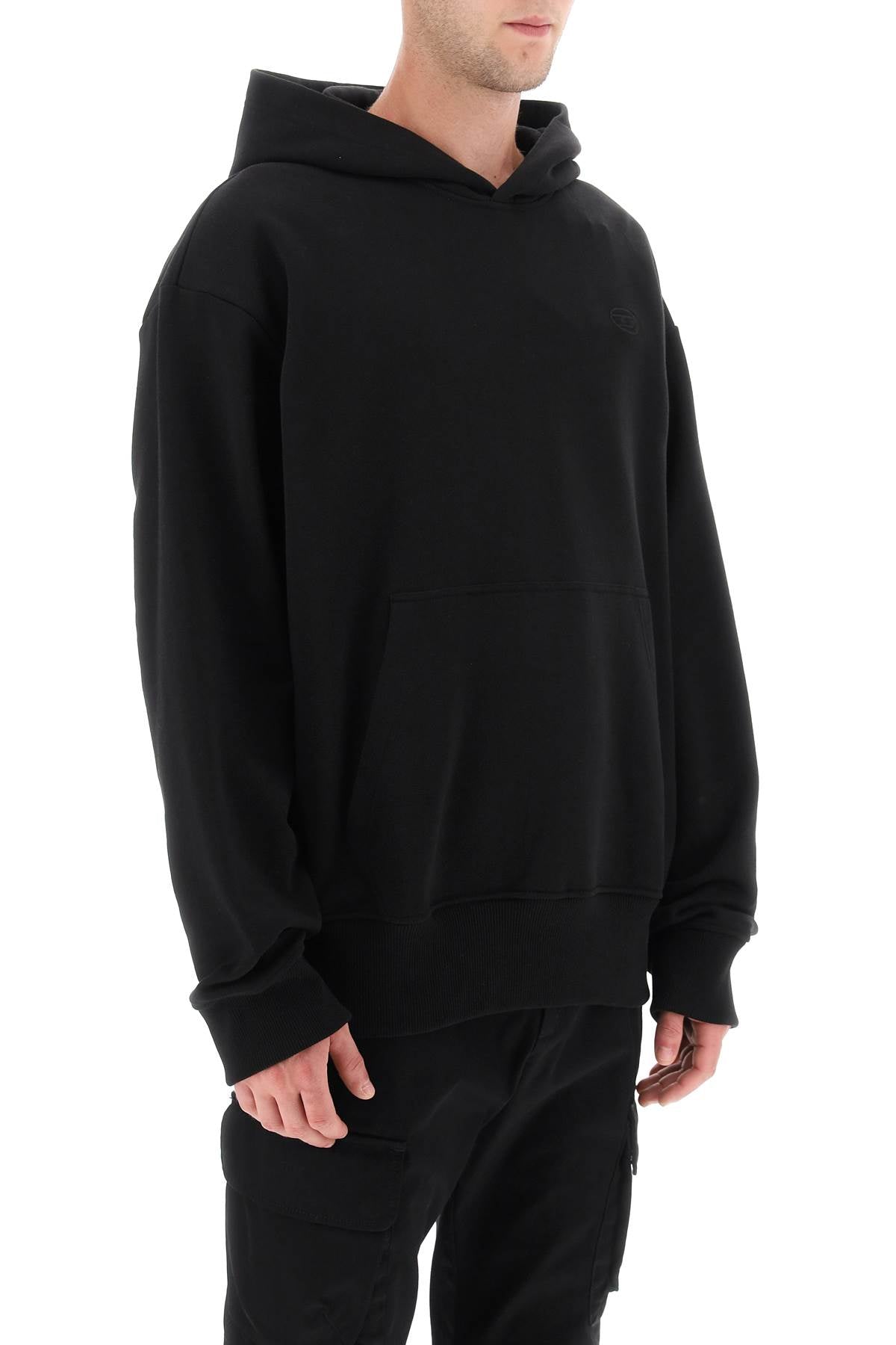 Diesel Men's Oversized Cotton Hoodie with Embroidered Logo image 1