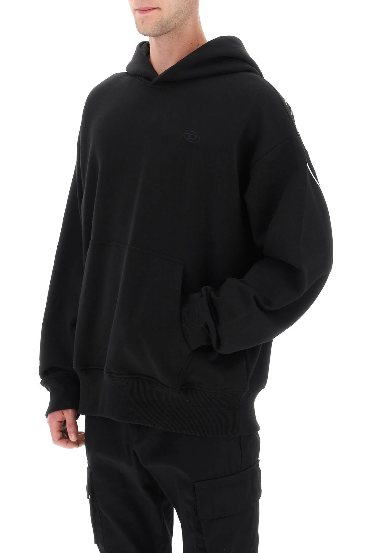 Diesel Men's Oversized Cotton Hoodie with Embroidered Logo image 3