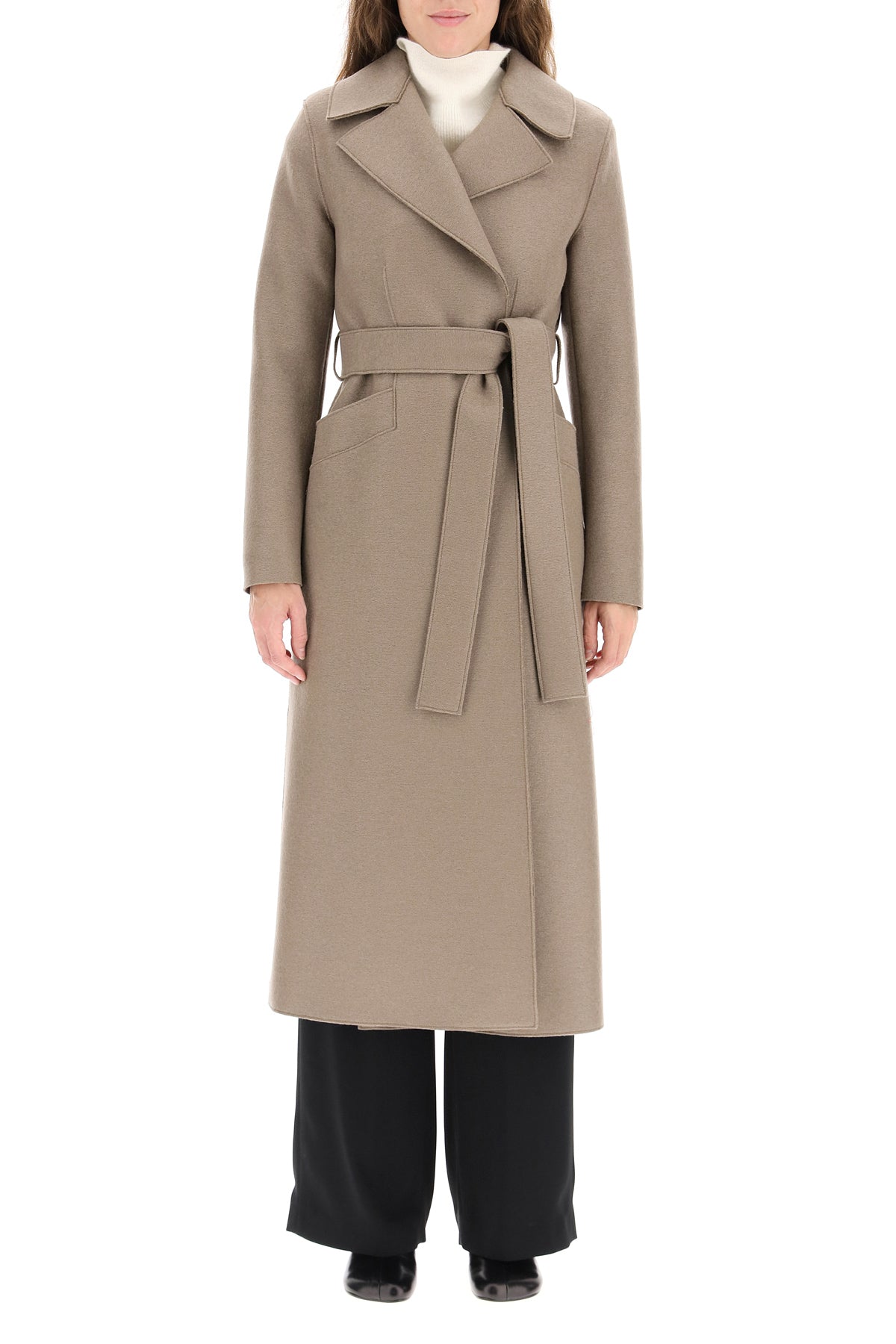 Harris Wharf London Long Wool Wrap Coat image 1