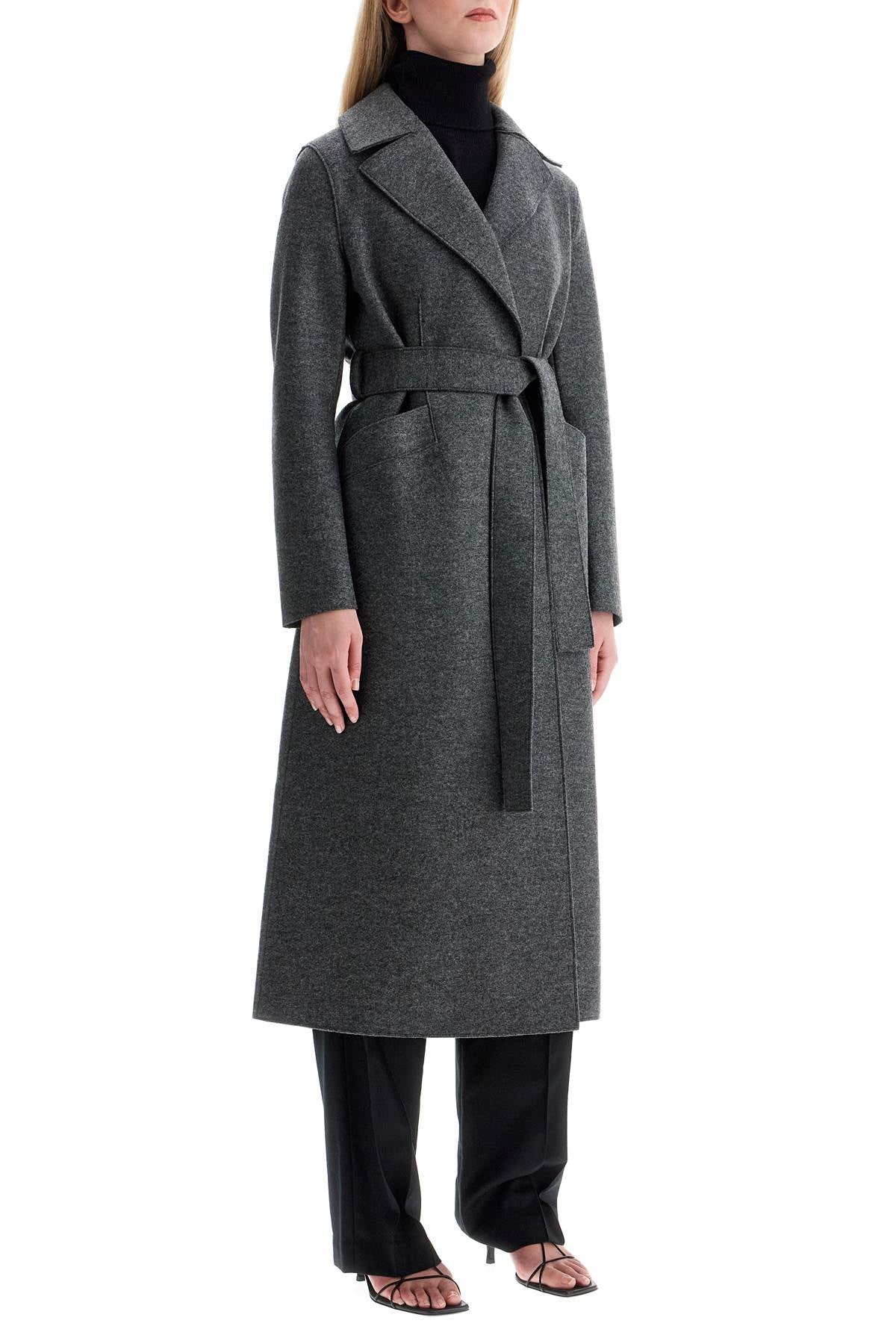 Harris Wharf London long coat in pressed wool image 1