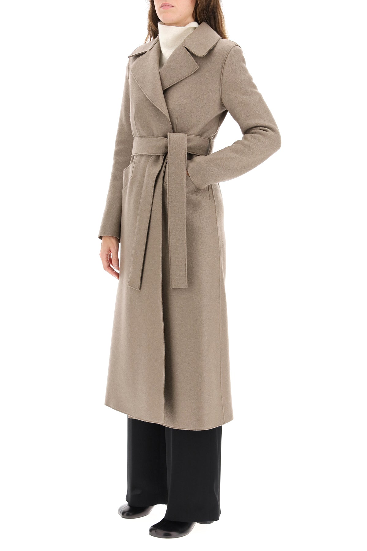 Harris Wharf London Long Wool Wrap Coat image 3