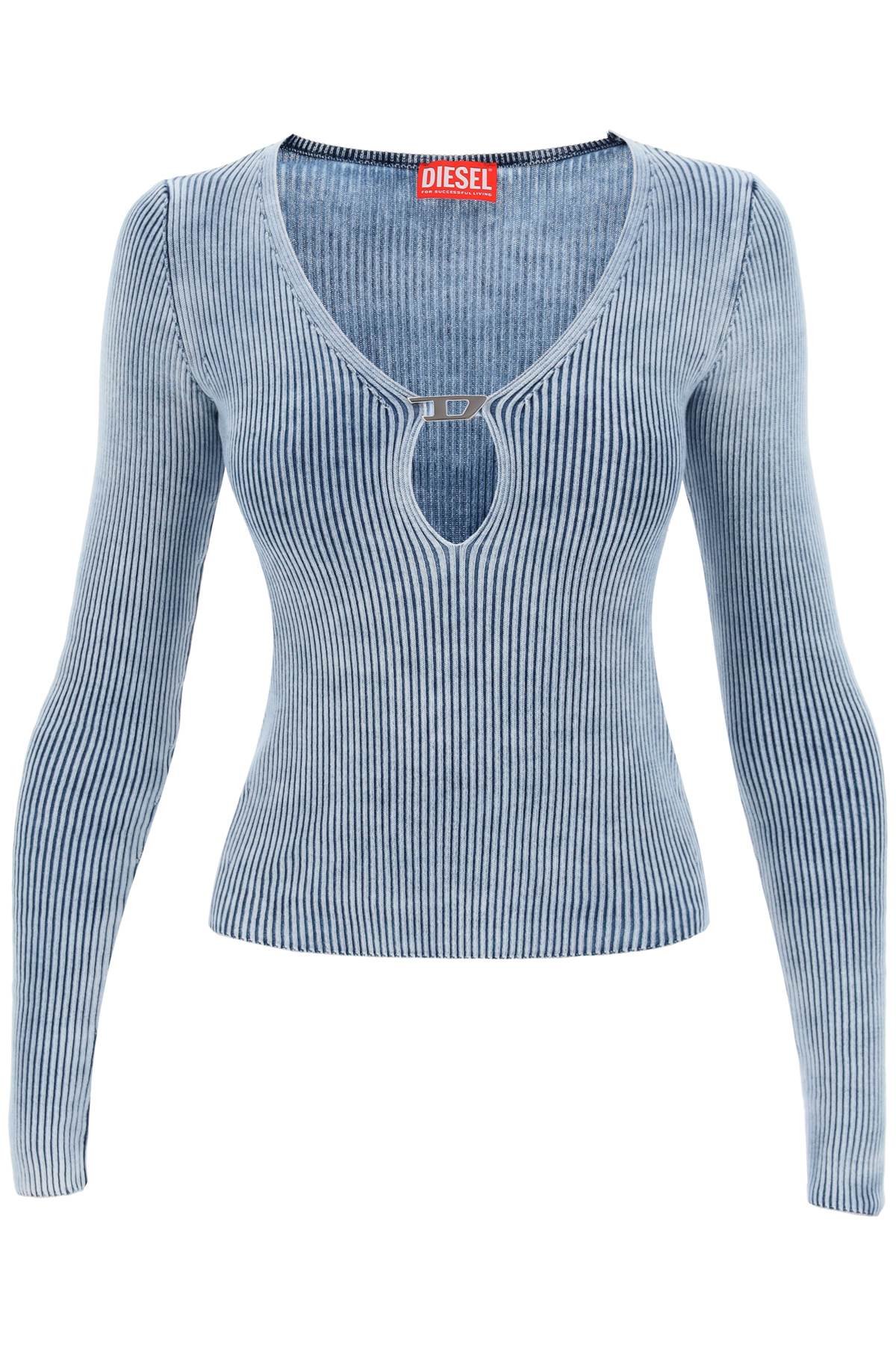 Diesel m-teri ribbed sweater with logo plaque image 0