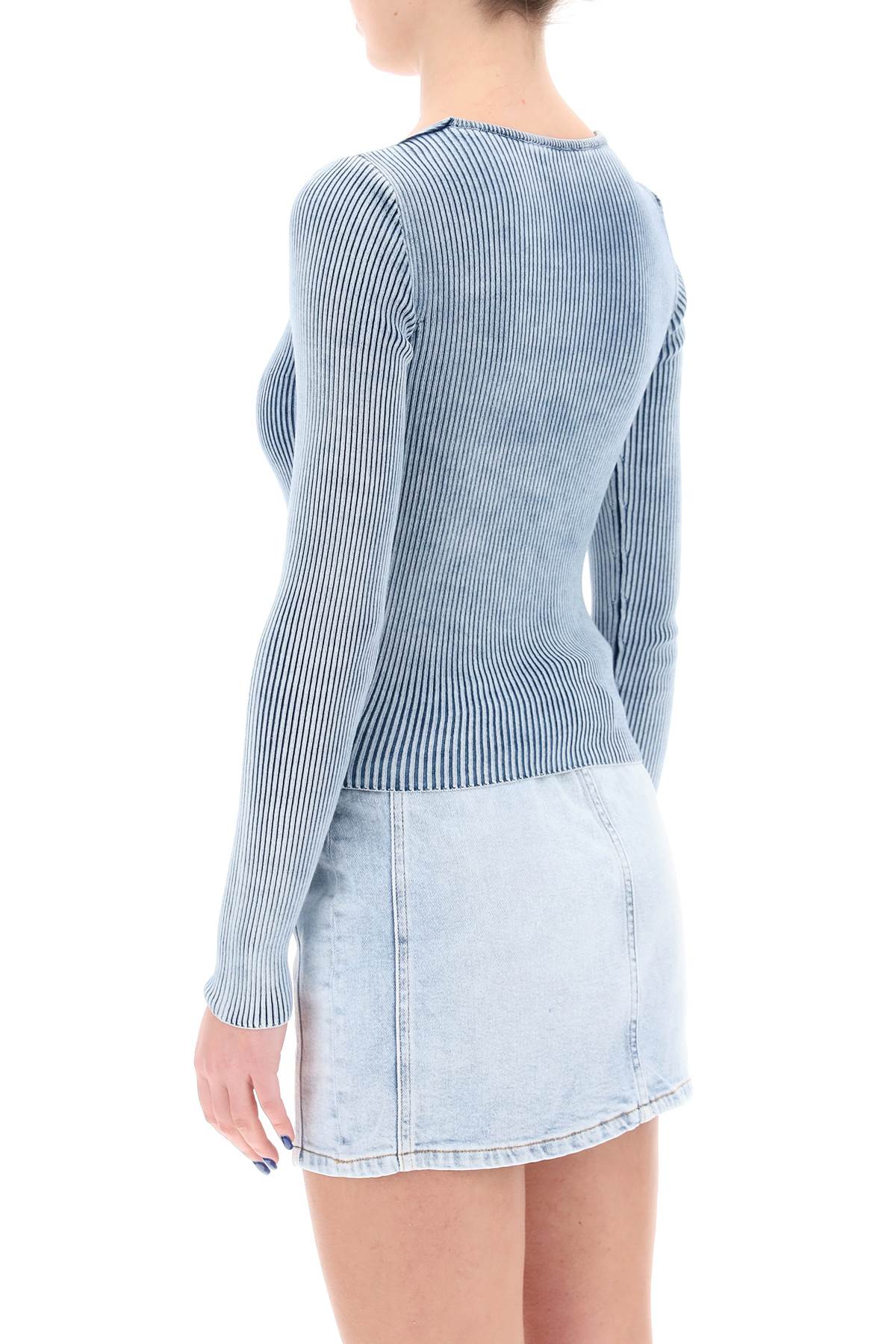 Diesel m-teri ribbed sweater with logo plaque image 2