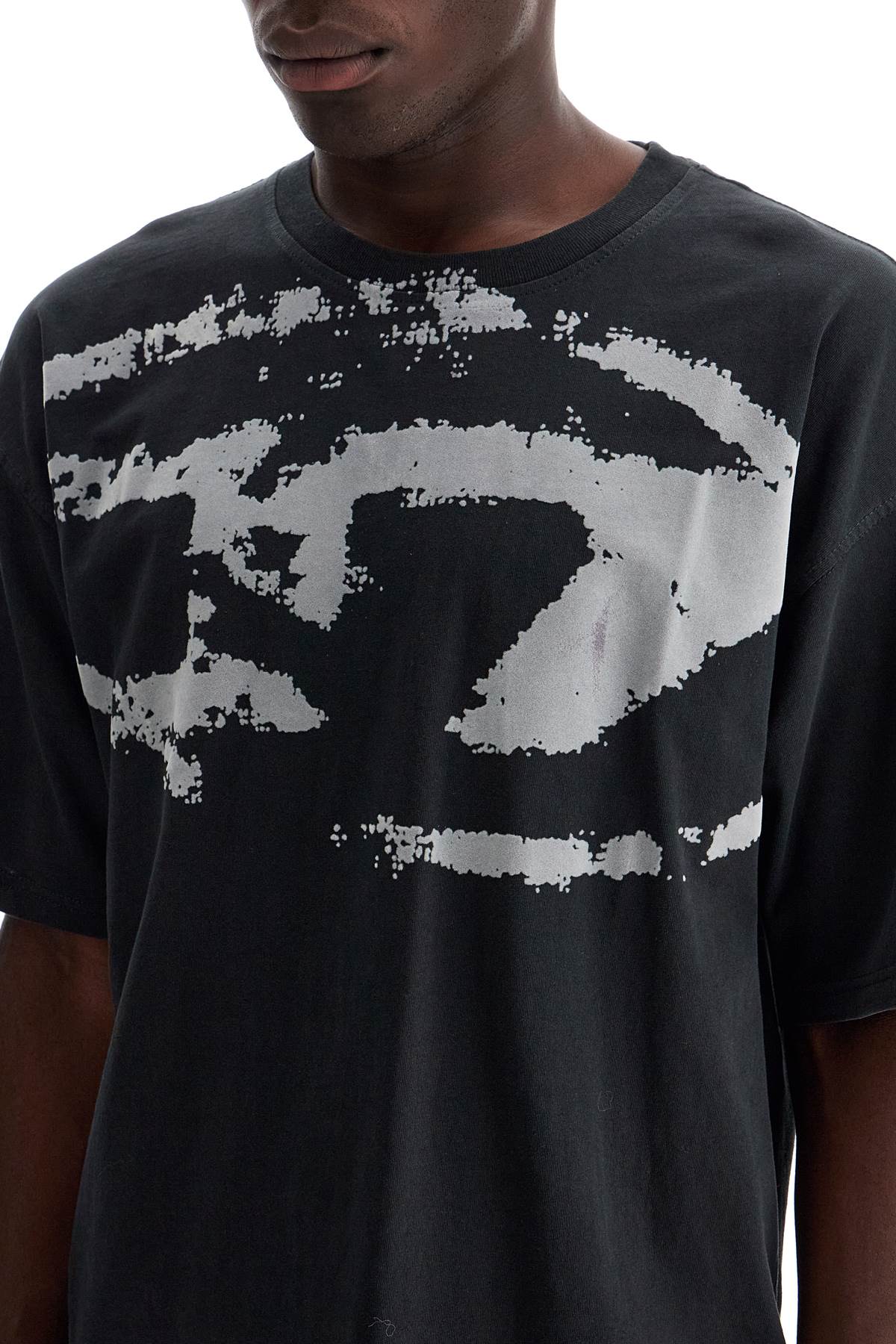 Diesel t-boxt-n14 t-shirt with flocked logo image 3