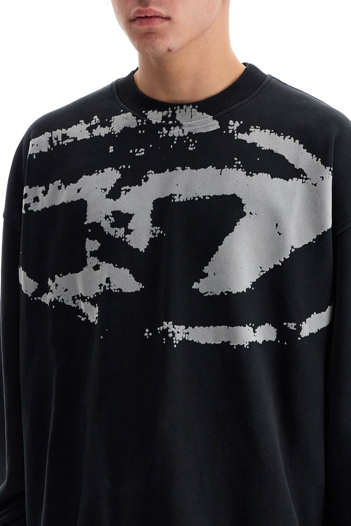 Diesel Men's Flocked Oval D Fleece Sweatshirt image 3