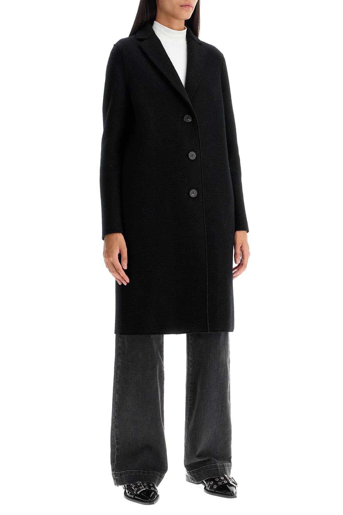 Harris Wharf London single-breasted wool coat in boiled image 1