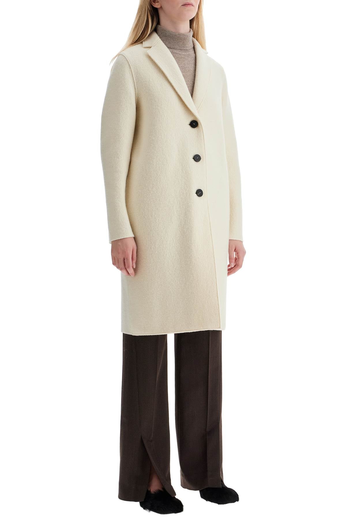 Harris Wharf London single-breasted wool coat in boiled image 1