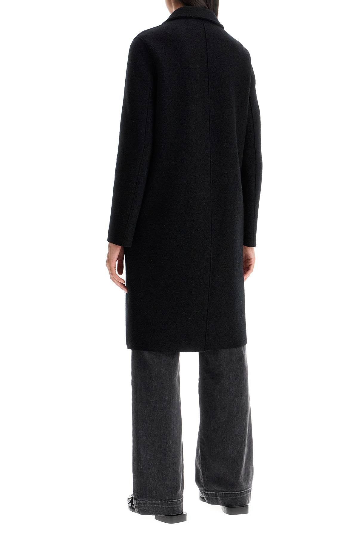 Harris Wharf London single-breasted wool coat in boiled image 2