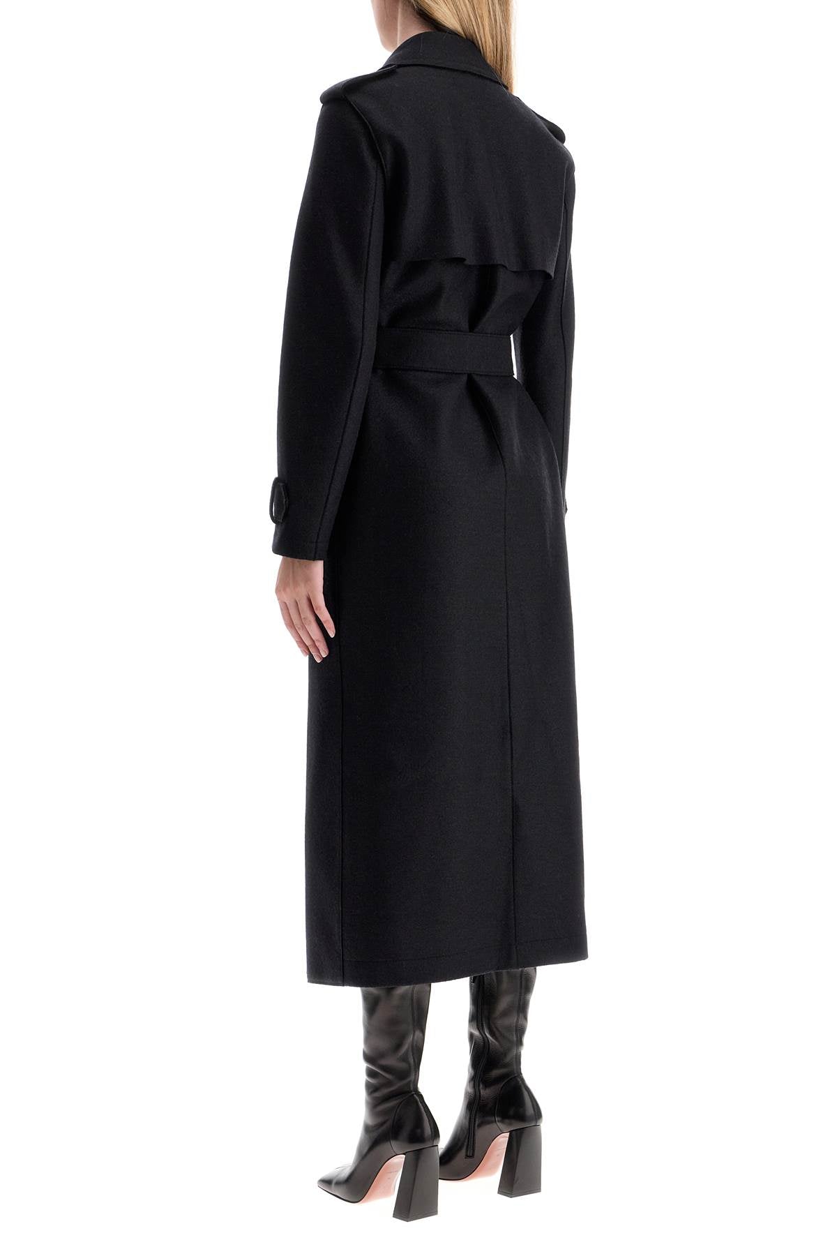 Harris Wharf London pressed wool robe coat with nine words image 2