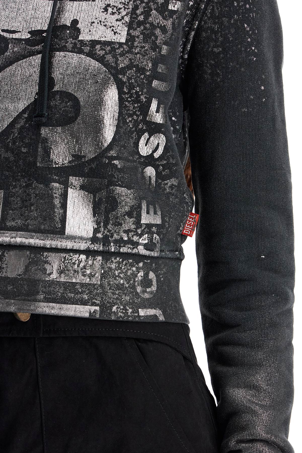 Diesel Printed Slim Fit Cropped Sweatshirt image 3