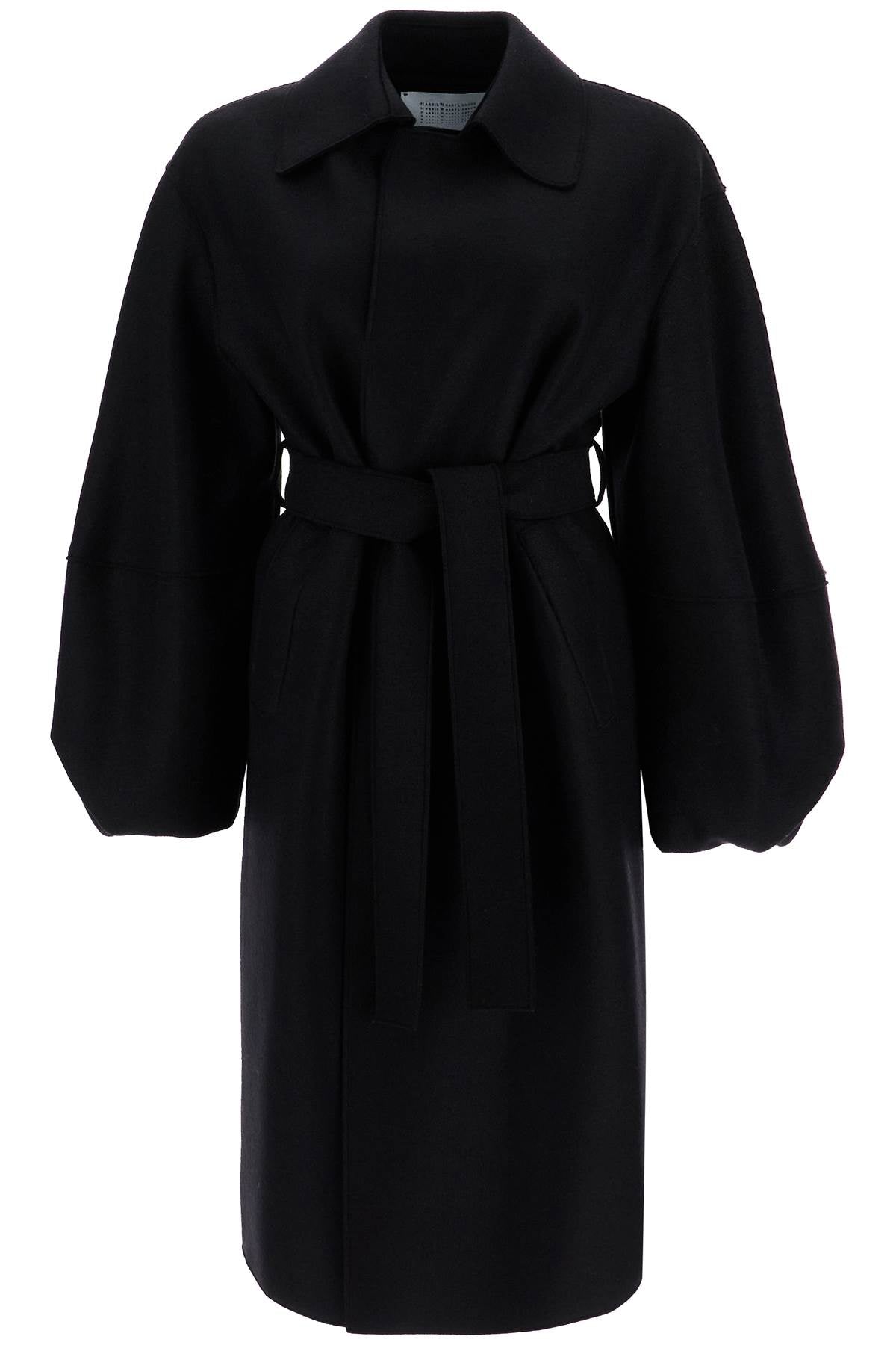 Harris Wharf London pressed wool robe coat with nine words image 0