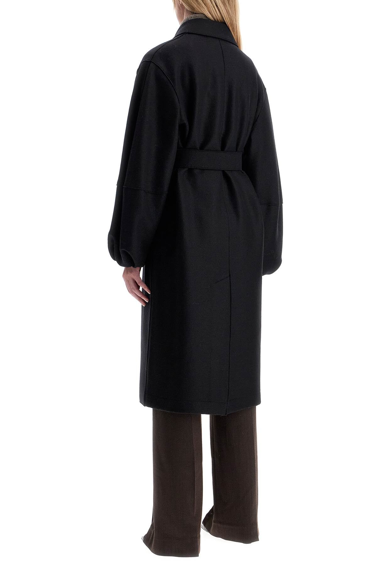 Harris Wharf London pressed wool robe coat with nine words image 2