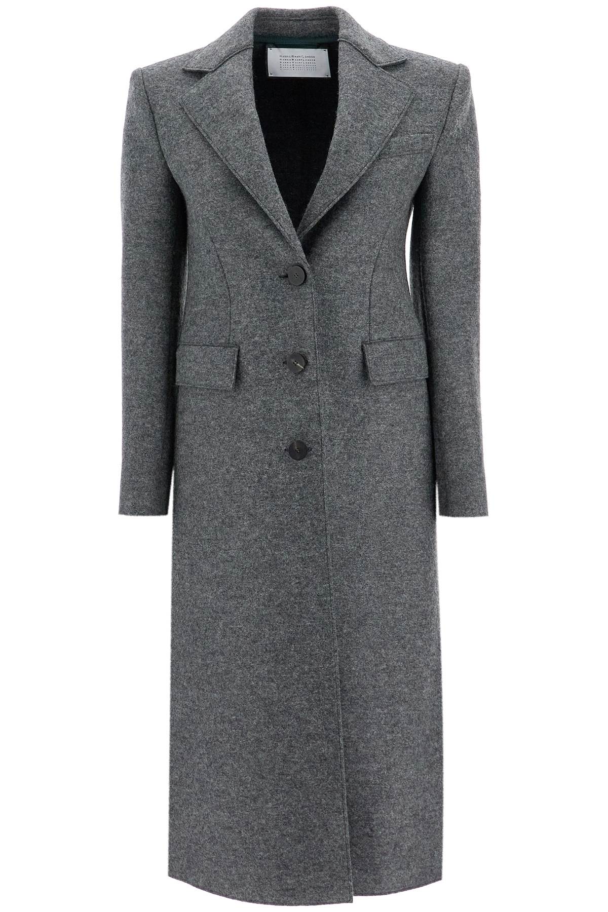 Harris Wharf London single-breasted coat in pressed wool image 0