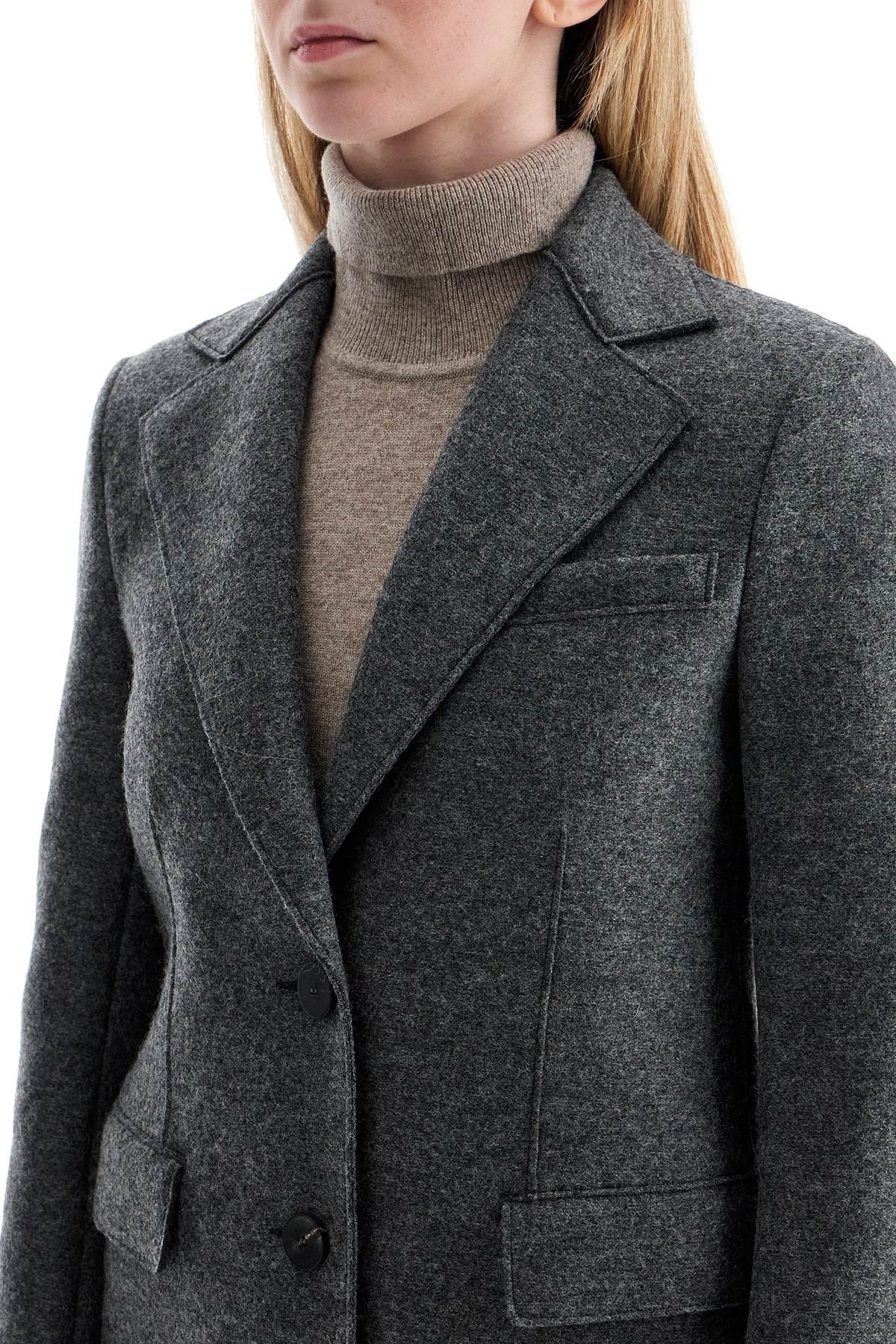 Harris Wharf London single-breasted coat in pressed wool image 3