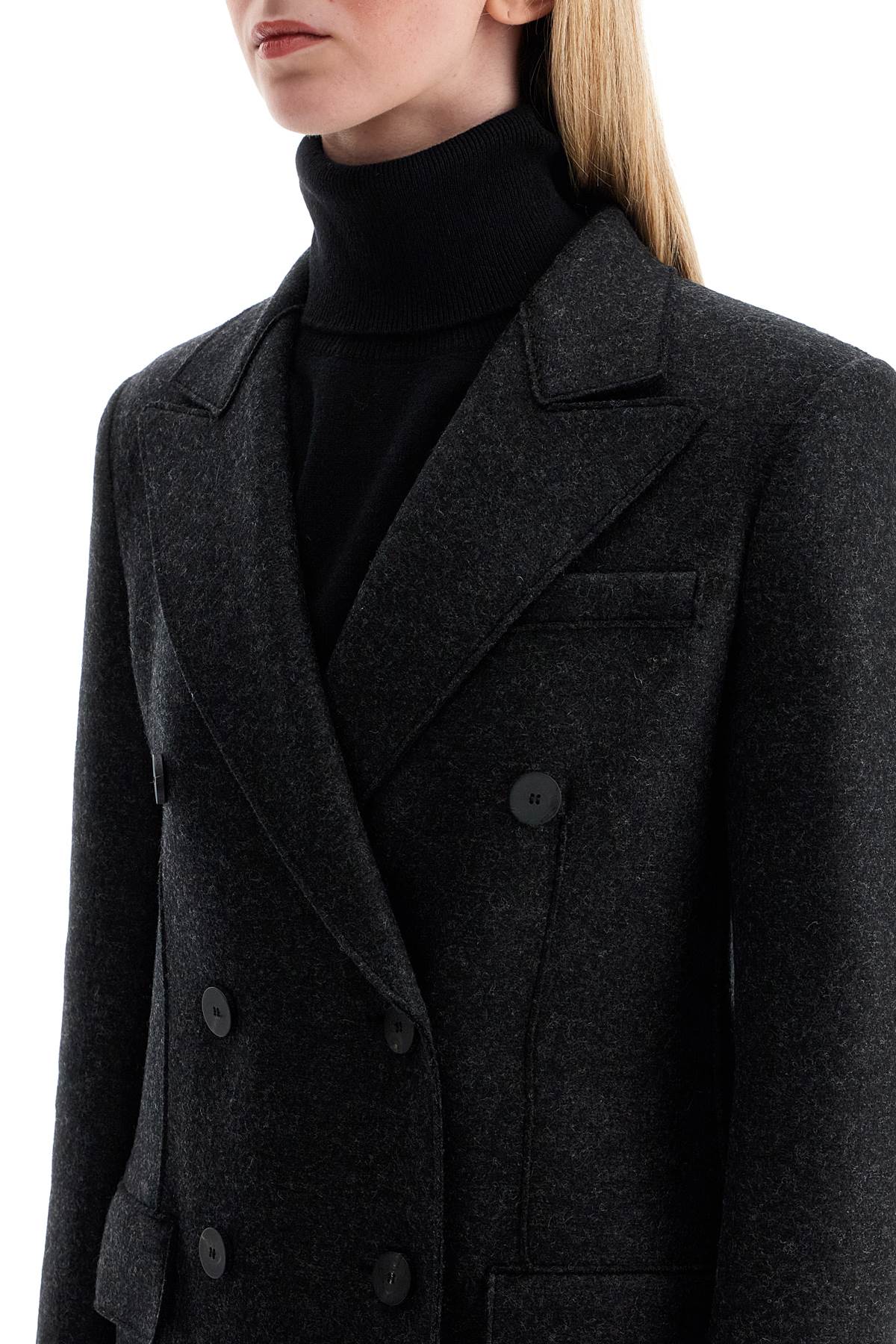 Harris Wharf London double-breasted pressed wool coat image 3