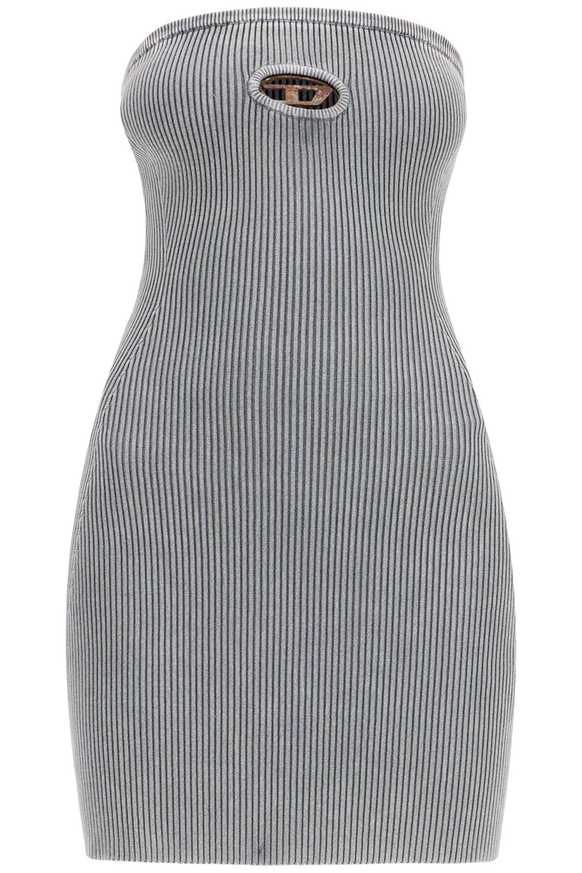 Diesel Strapless Ribbed Mini Dress with Oval D Detail image 0