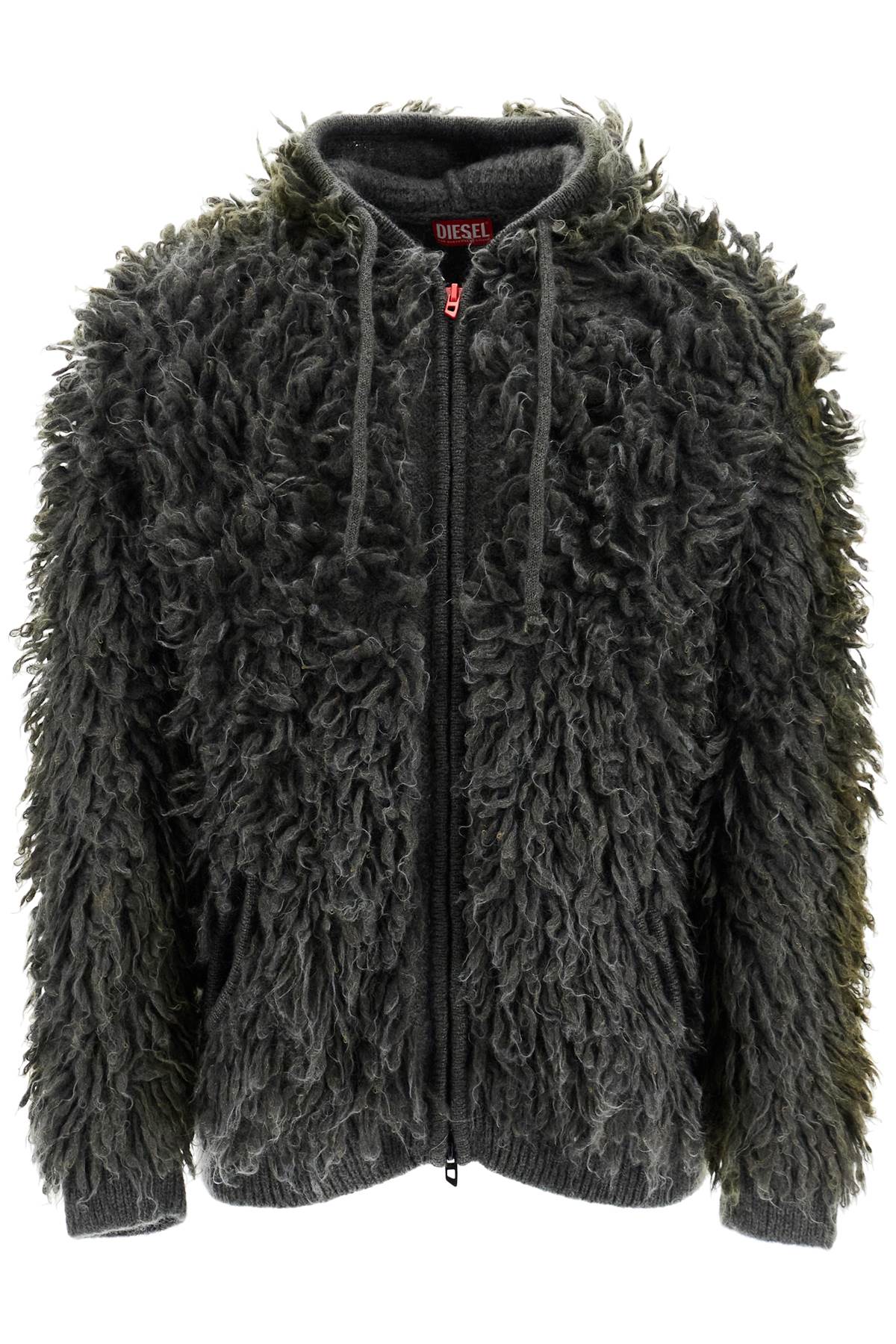 Diesel Shaggy Knit Cardigan with Hood image 0