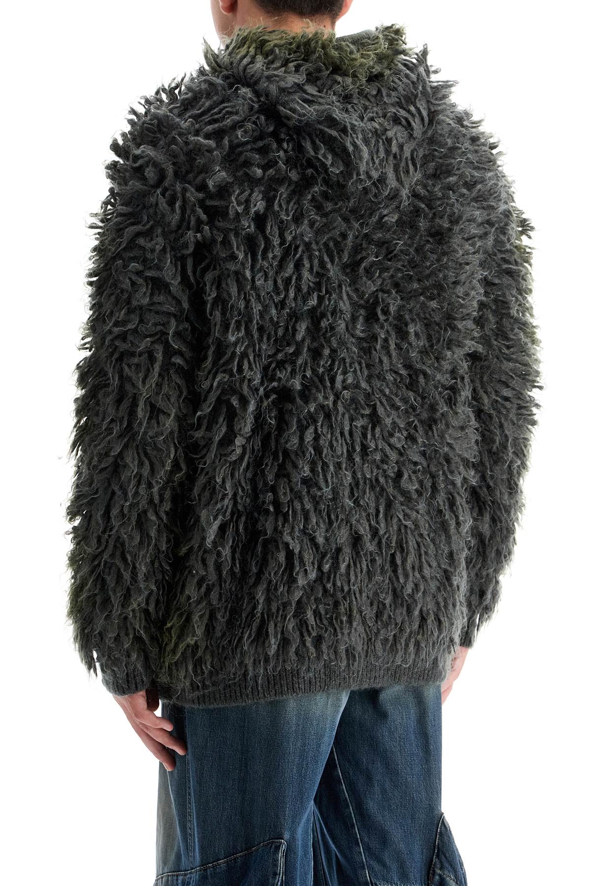 Diesel Shaggy Knit Cardigan with Hood image 2