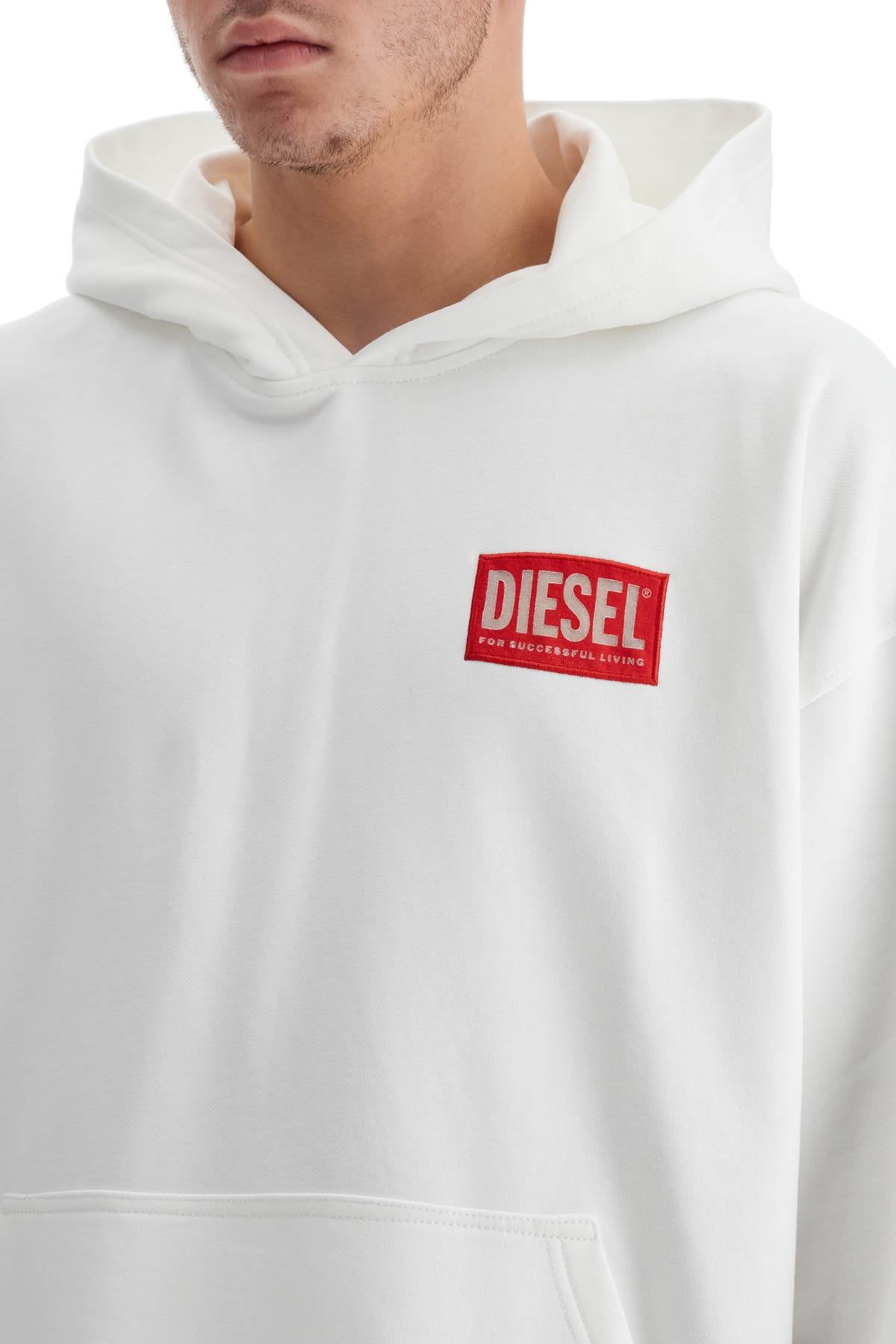 Diesel S-Boxt Brushed Cotton Hoodie with Inlaid Logo image 3