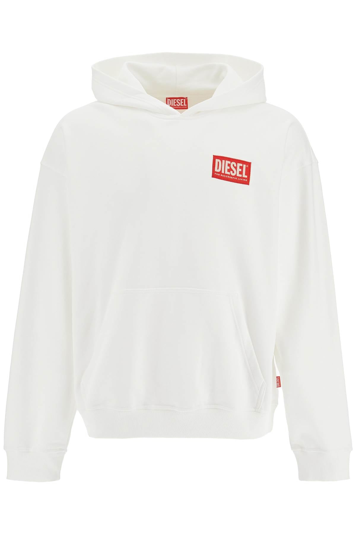 Diesel S-Boxt Brushed Cotton Hoodie with Inlaid Logo image 0