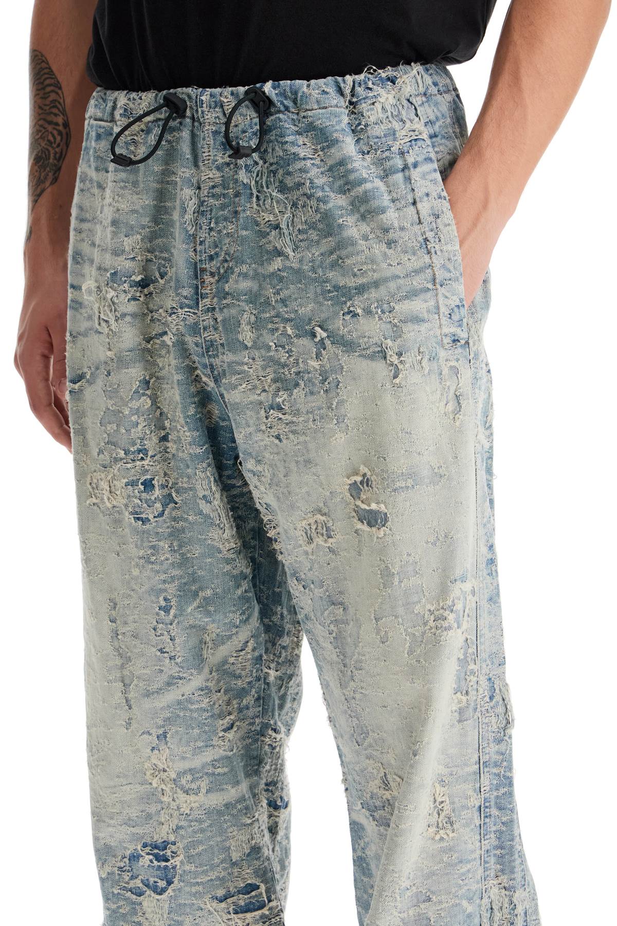 Diesel Distressed Jacquard Denim Pants image 3