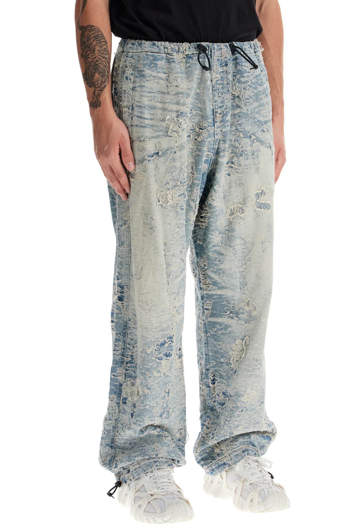 Diesel Distressed Jacquard Denim Pants image 1