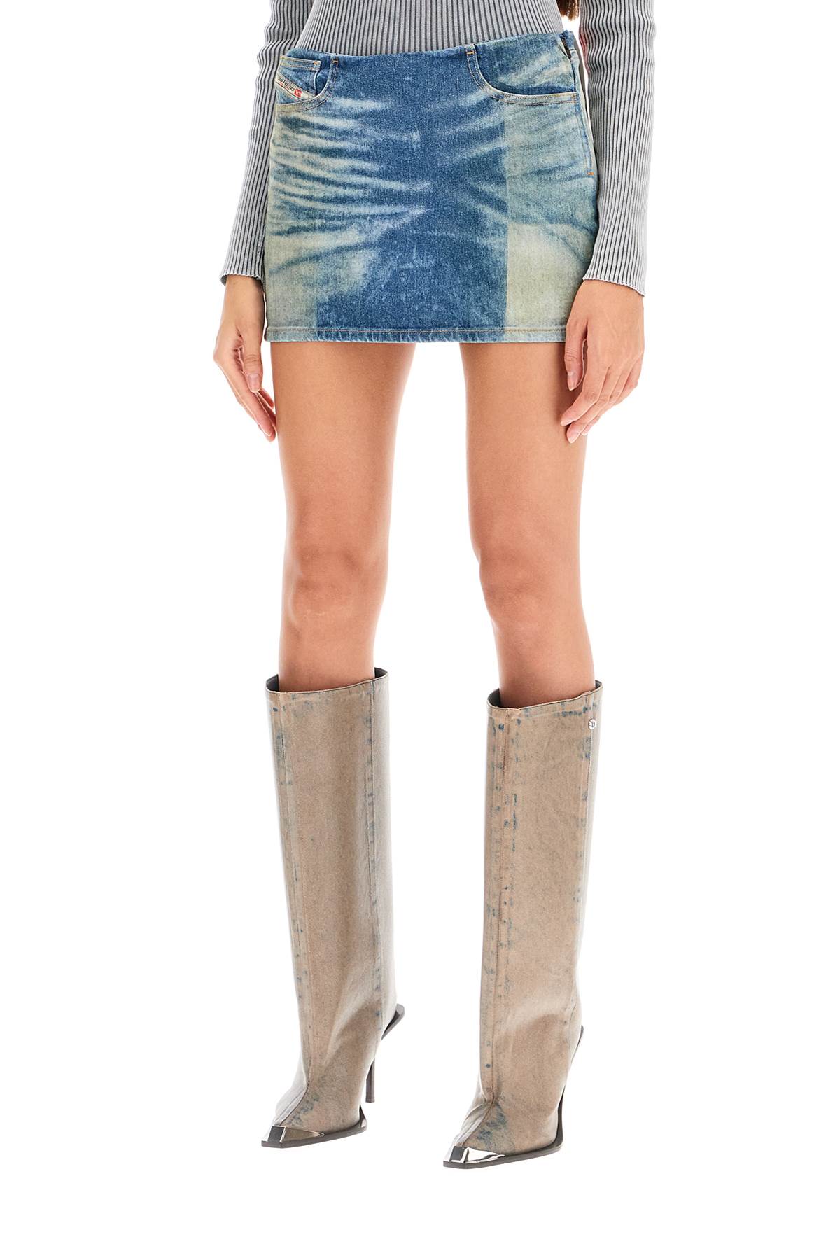 Diesel De-P Stonewashed Denim Mini Skirt image 3